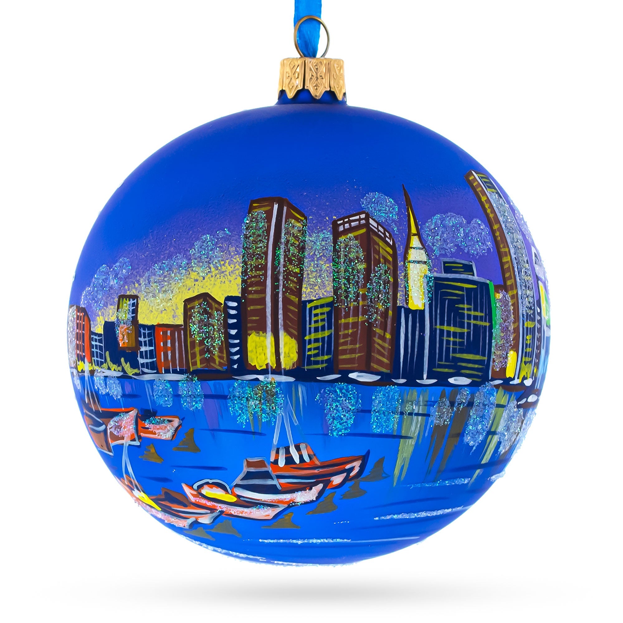 Baltimore, Maryland Glass Ball Christmas Ornament 3.25 Inches