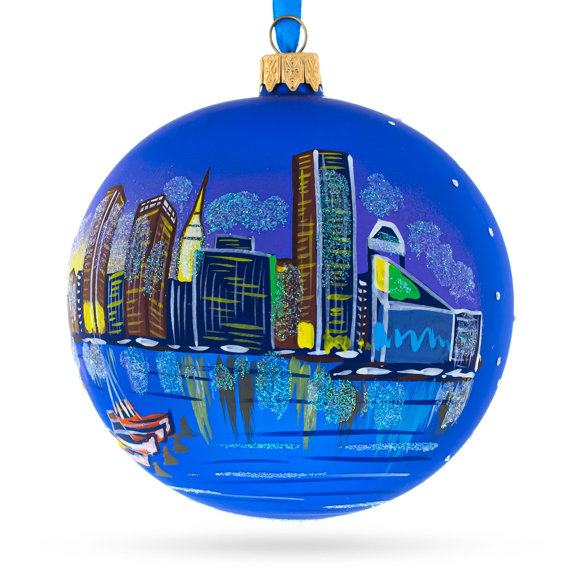 Baltimore, Maryland Glass Ball Christmas Ornament 3.25 Inches