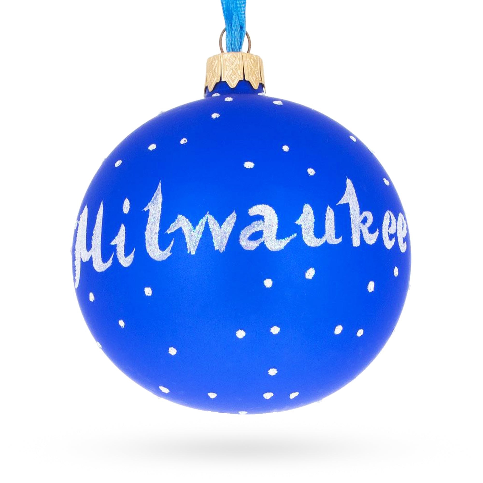 Milwaukee, Wisconsin Glass Ball Christmas Ornament 3.25 Inches