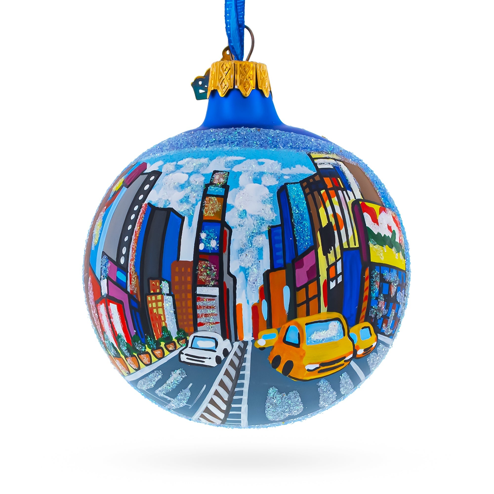 Times Square, New York City Glass Ball Christmas Ornament 3.25 Inches