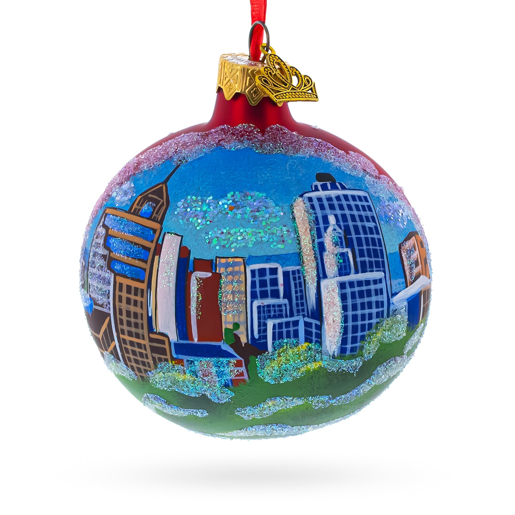 Memphis, Tennessee Glass Ball Christmas Ornament 3.25 Inches