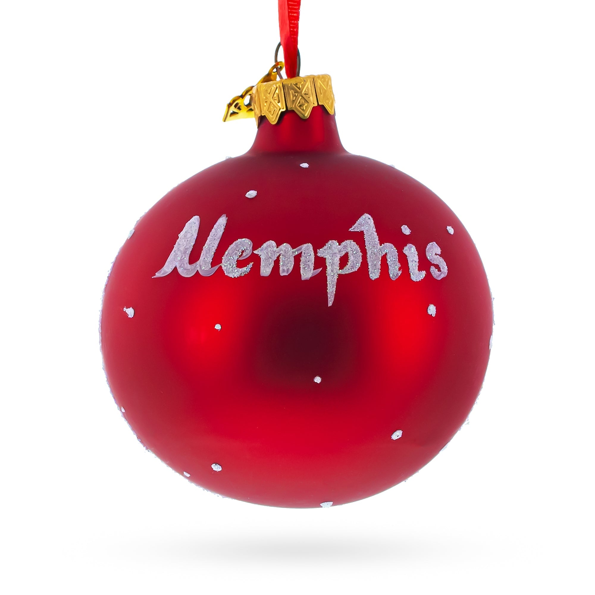 Memphis, Tennessee Glass Ball Christmas Ornament 3.25 Inches