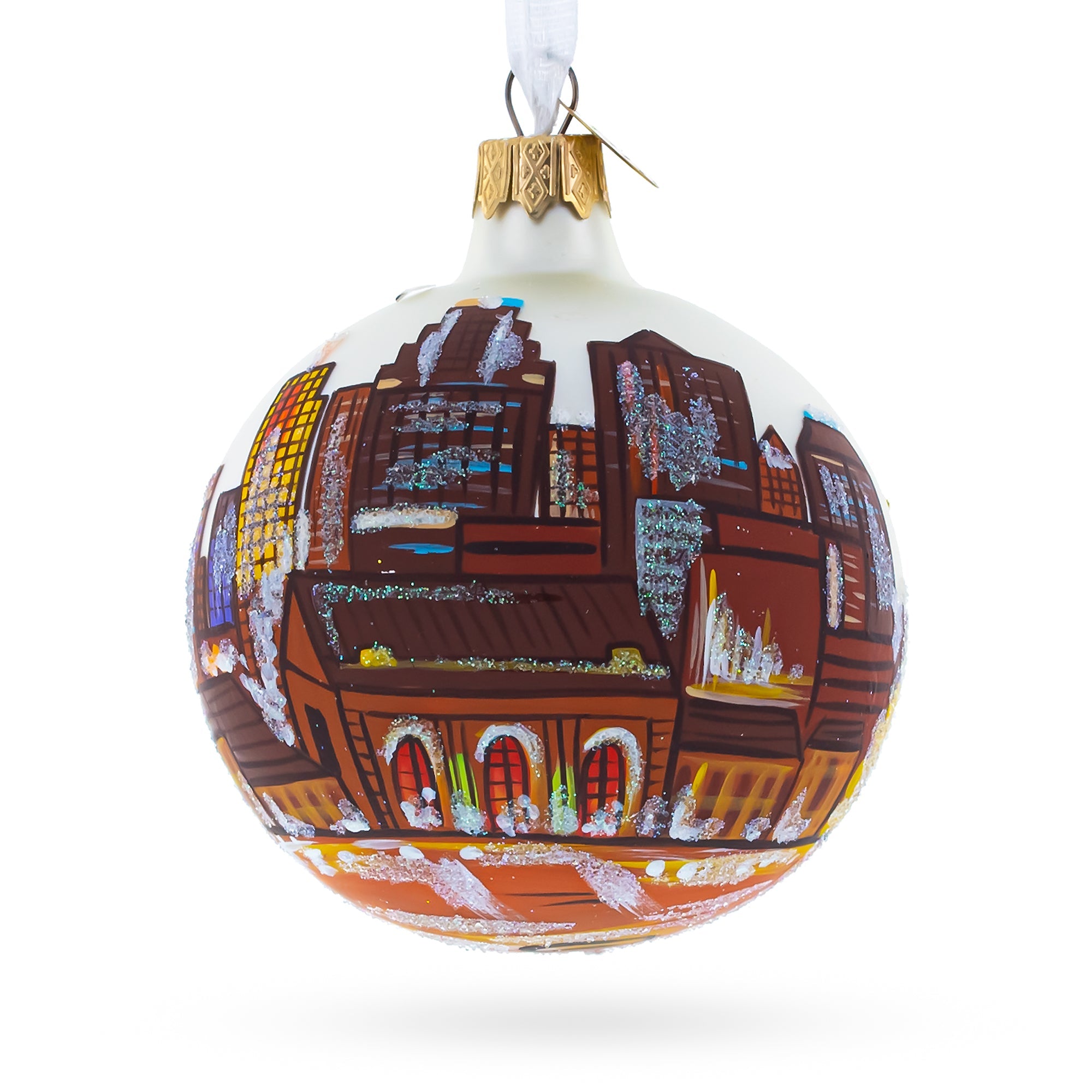 Kansas City, Missouri Glass Ball Christmas Ornament 3.25 Inches