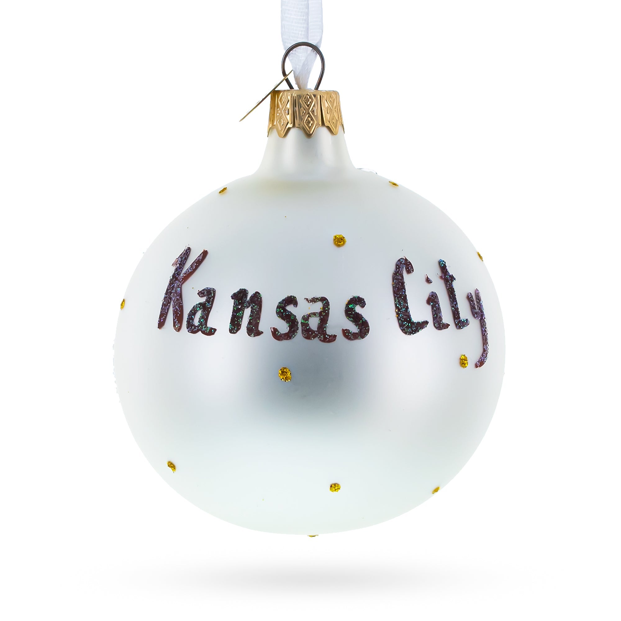 Kansas City, Missouri Glass Ball Christmas Ornament 3.25 Inches