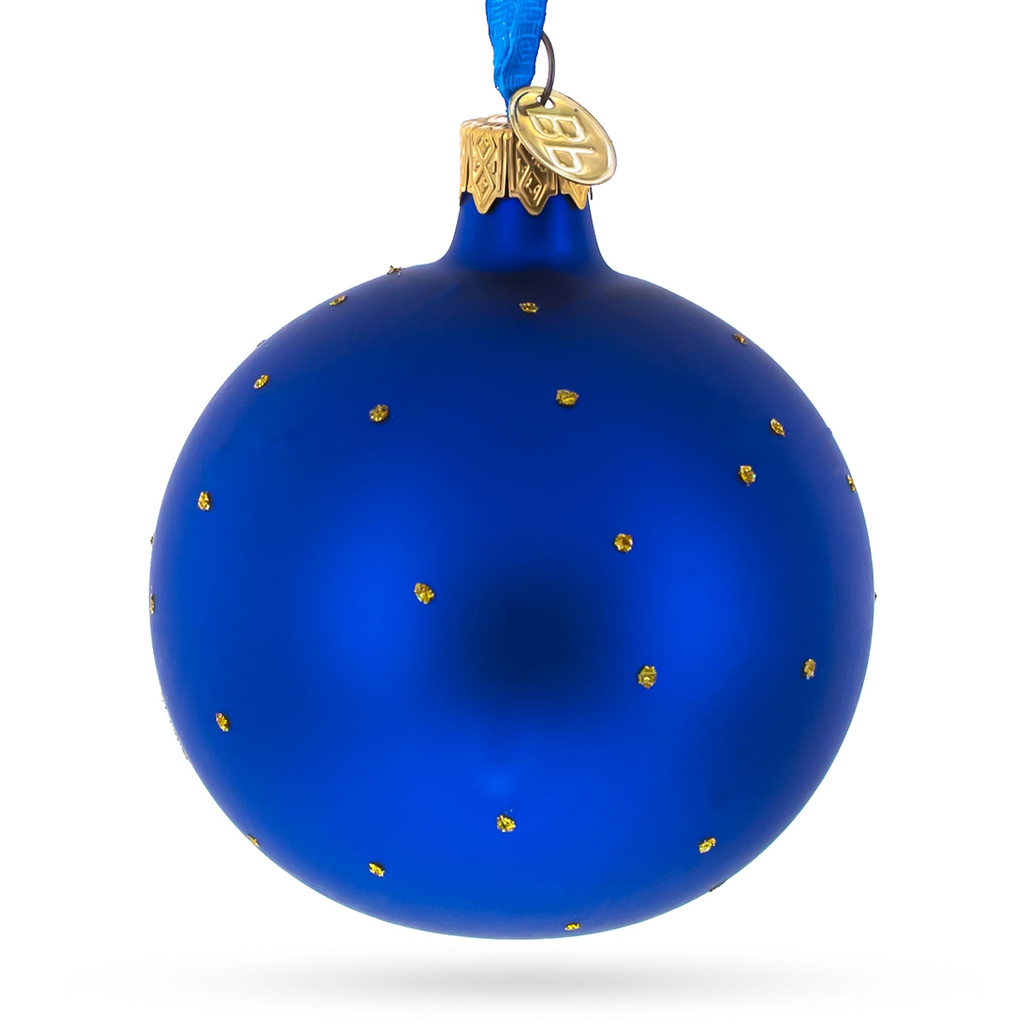 Festival Of Lights: Happy Hanukkah Jewish Celebration Blown Glass Ball Ornament 3.25 Inches