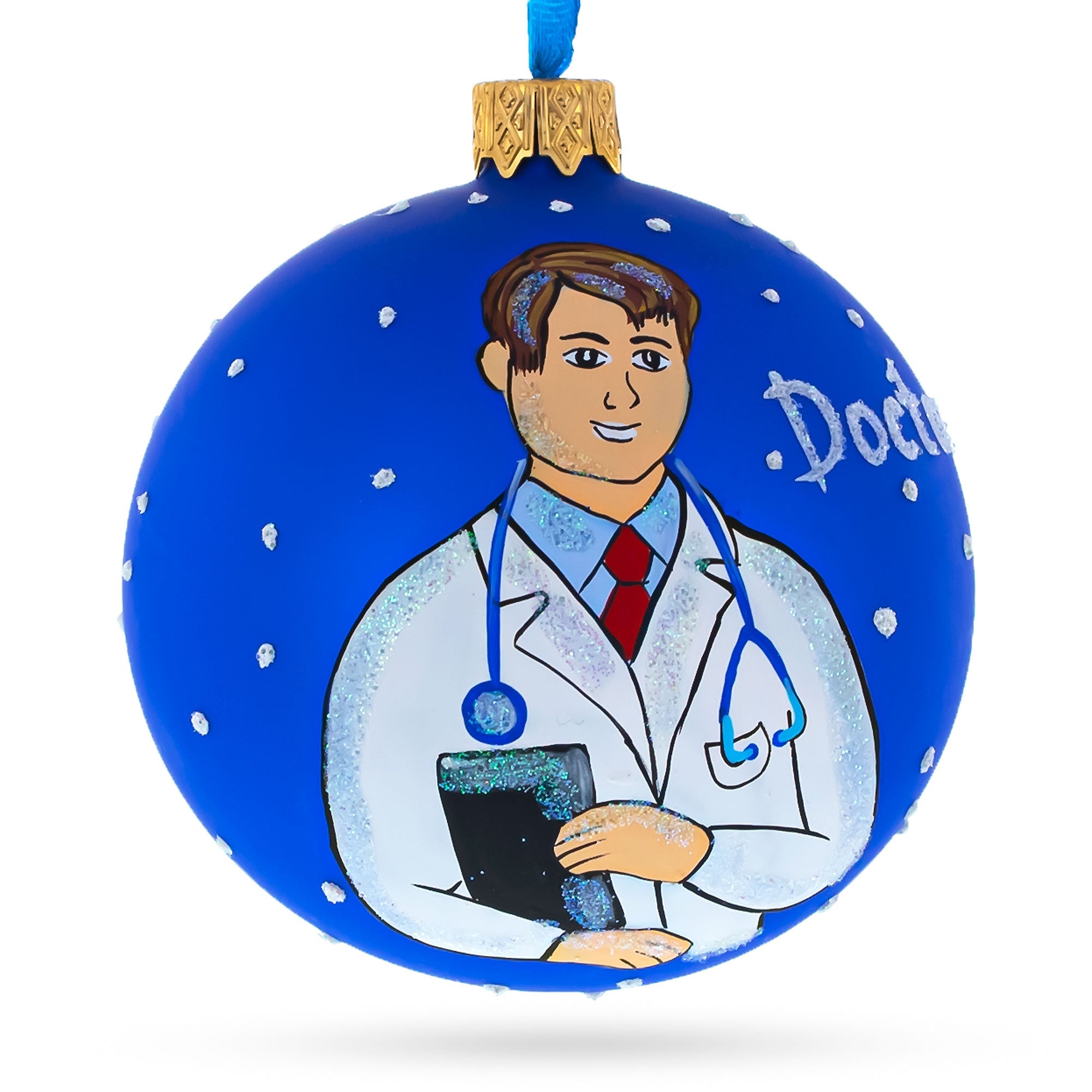 Healing Hands: Doctor Blown Glass Ball Christmas Ornament 3.25 Inches