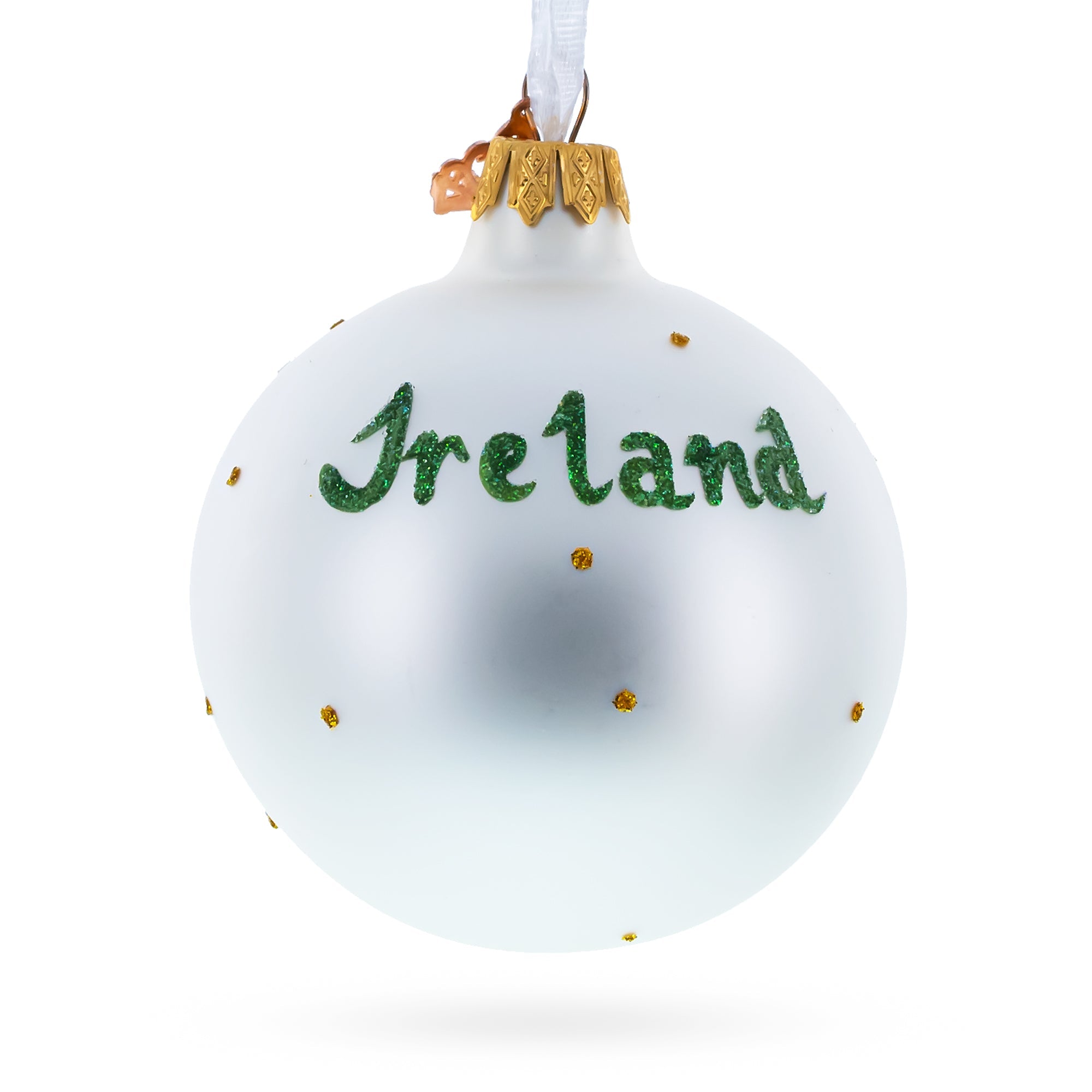 Flag Of Ireland Blown Glass Ball Christmas Ornament 3.25 Inches