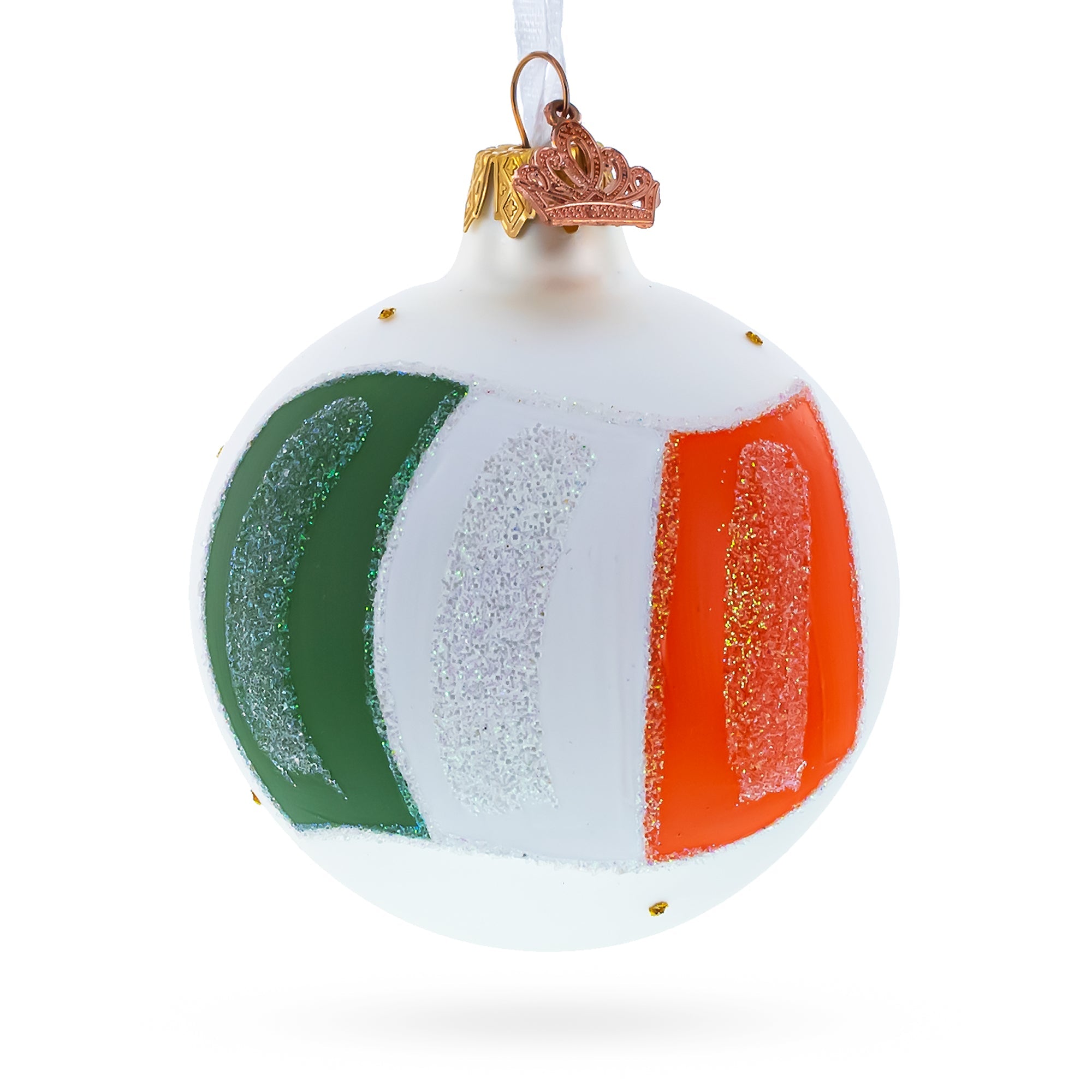 Flag Of Ireland Blown Glass Ball Christmas Ornament 3.25 Inches