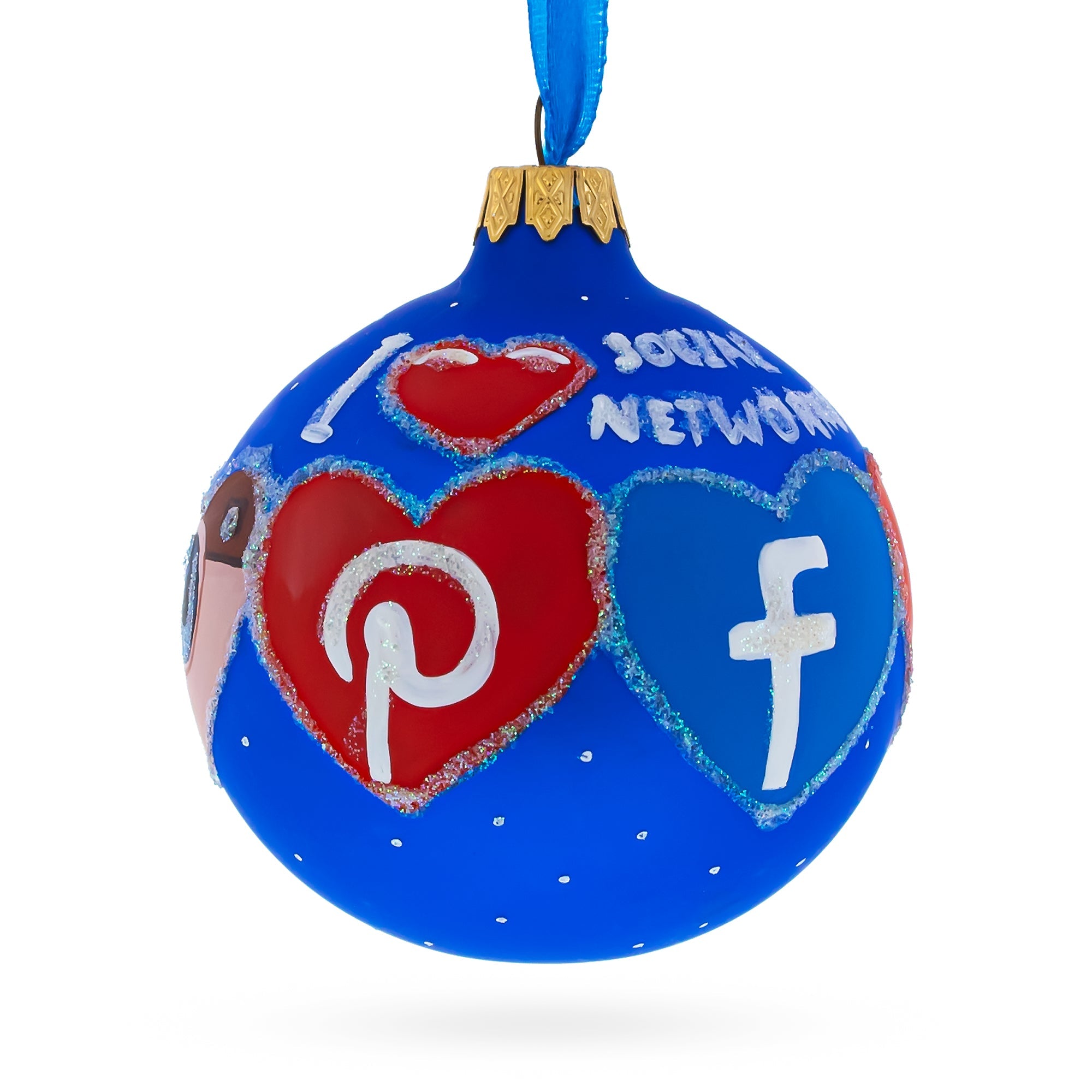 Connected World: Social Networks Blown Glass Ball Christmas Ornament 3.25 Inches