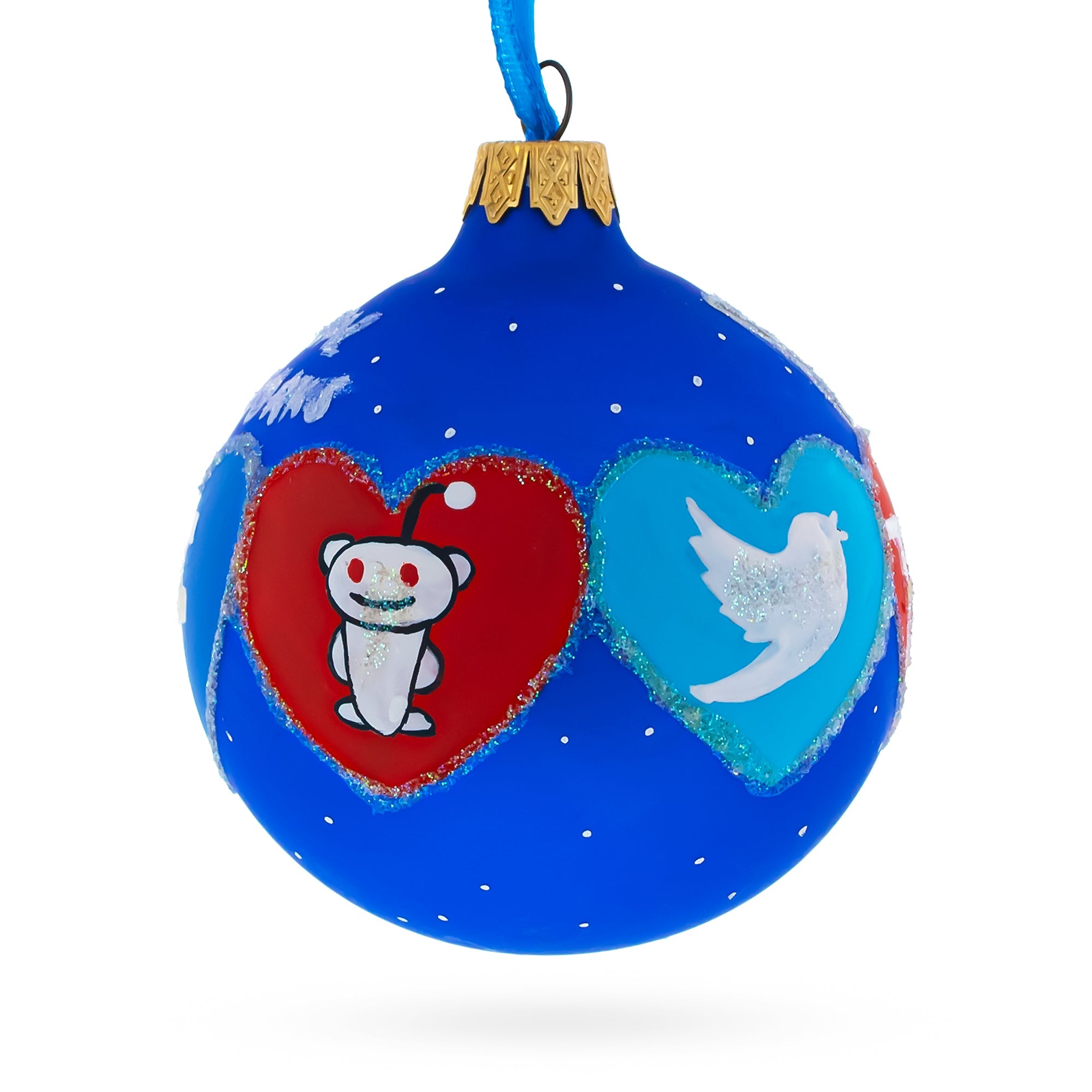 Connected World: Social Networks Blown Glass Ball Christmas Ornament 3.25 Inches