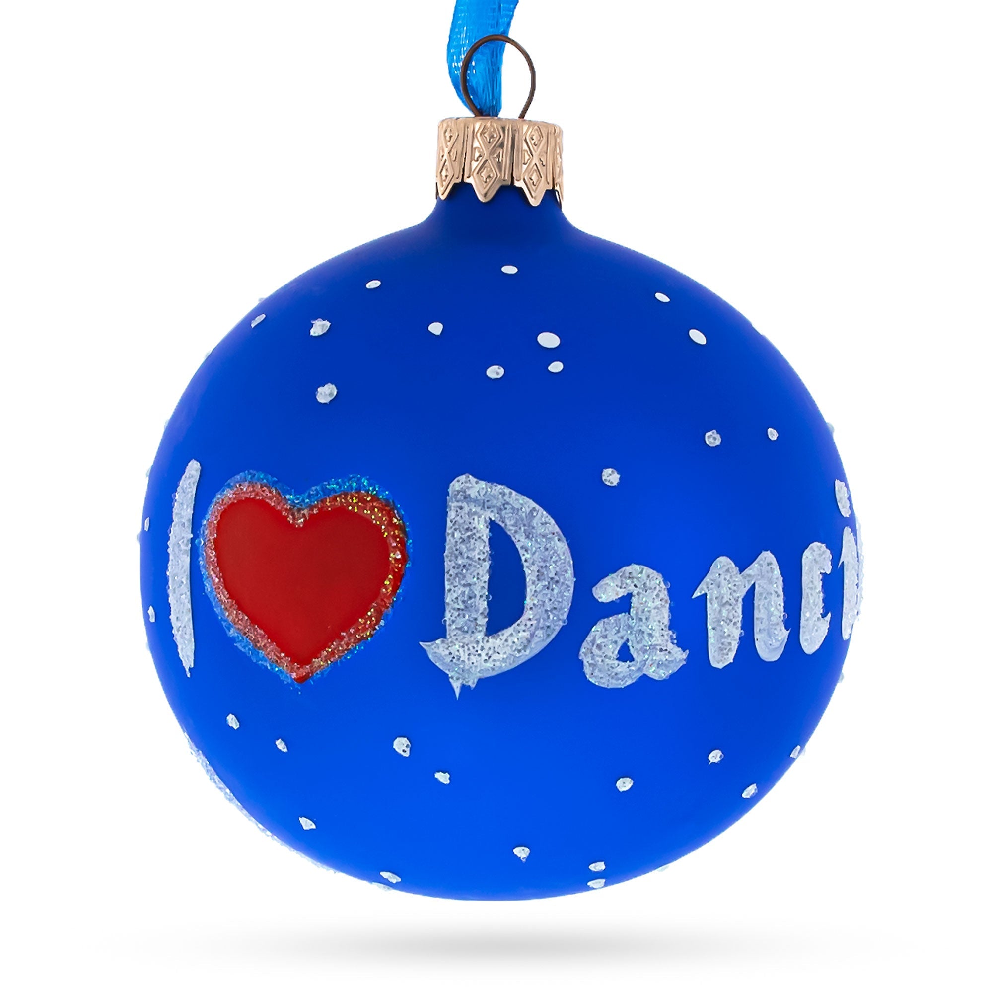 I Love Dancing Blown Glass Ball Christmas Ornament 3.25 Inches