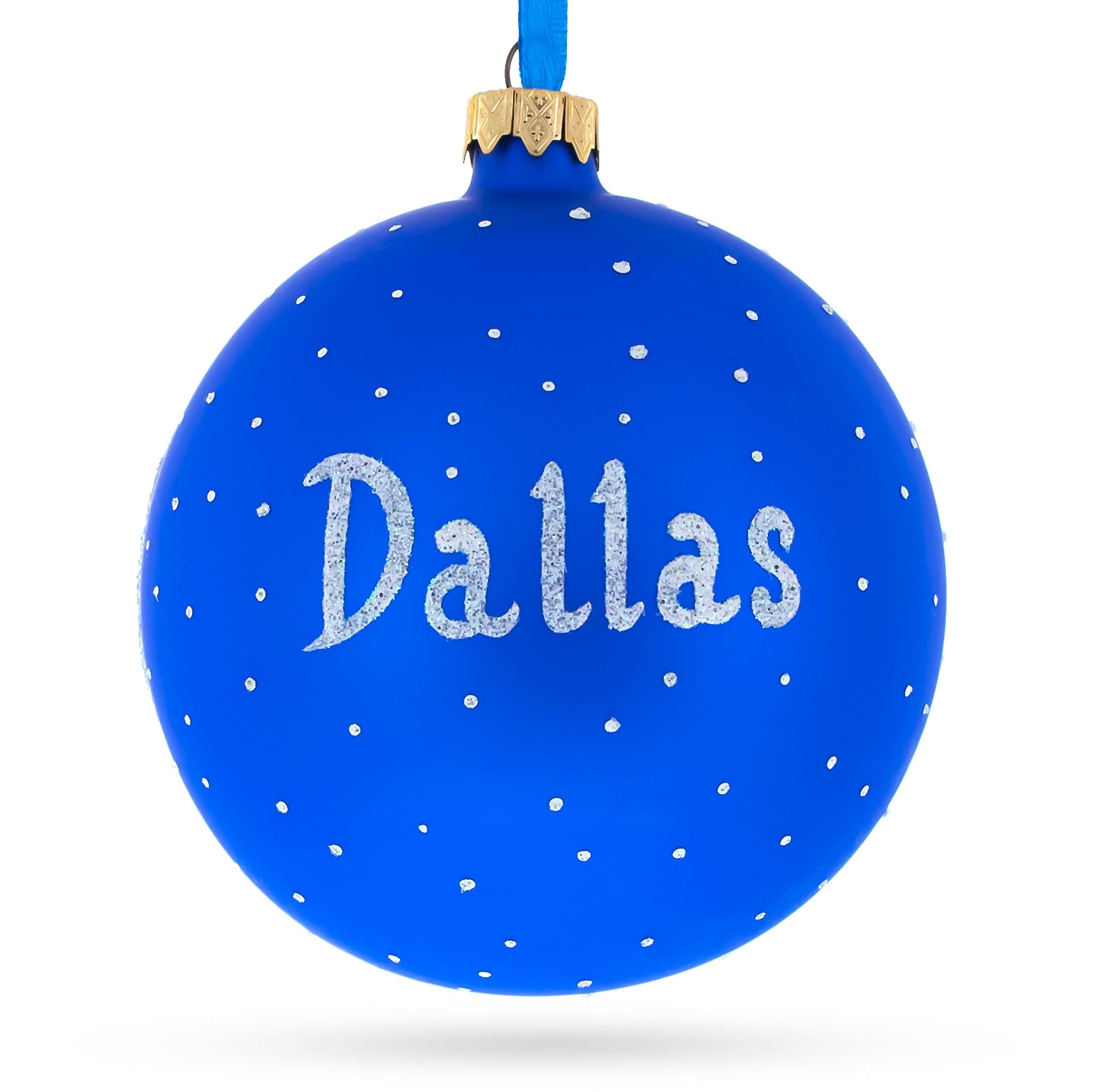 Dallas, Texas Glass Ball Christmas Ornament 4 Inches