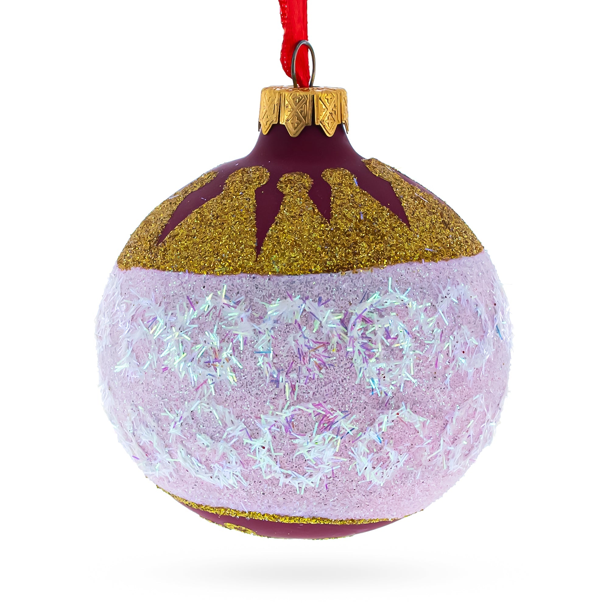 Charming Nutcracker Face Blown Glass Christmas Ornament 3.25 Inches