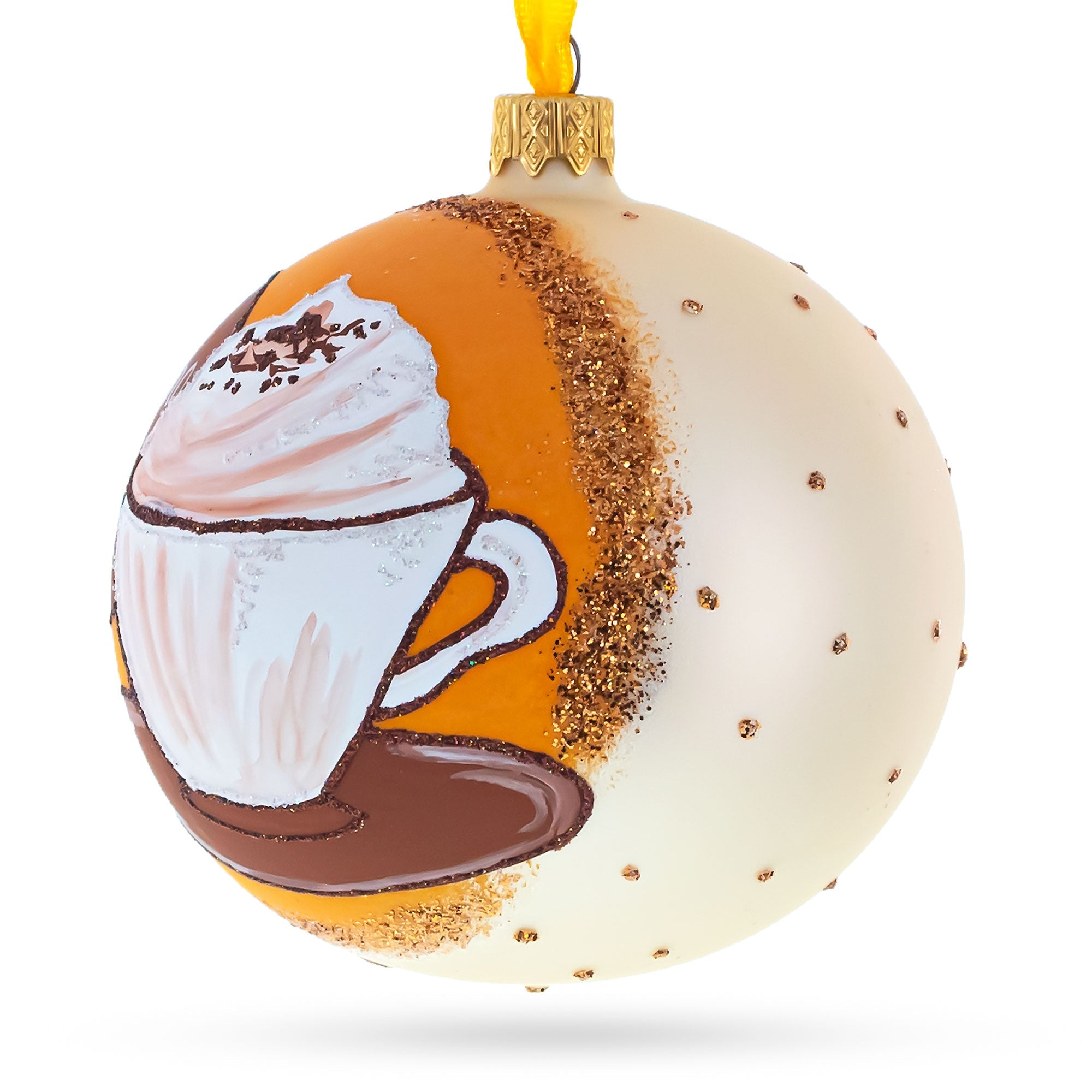 Passionate Cappuccino Lover Glass Ball Christmas Ornament 4 Inches