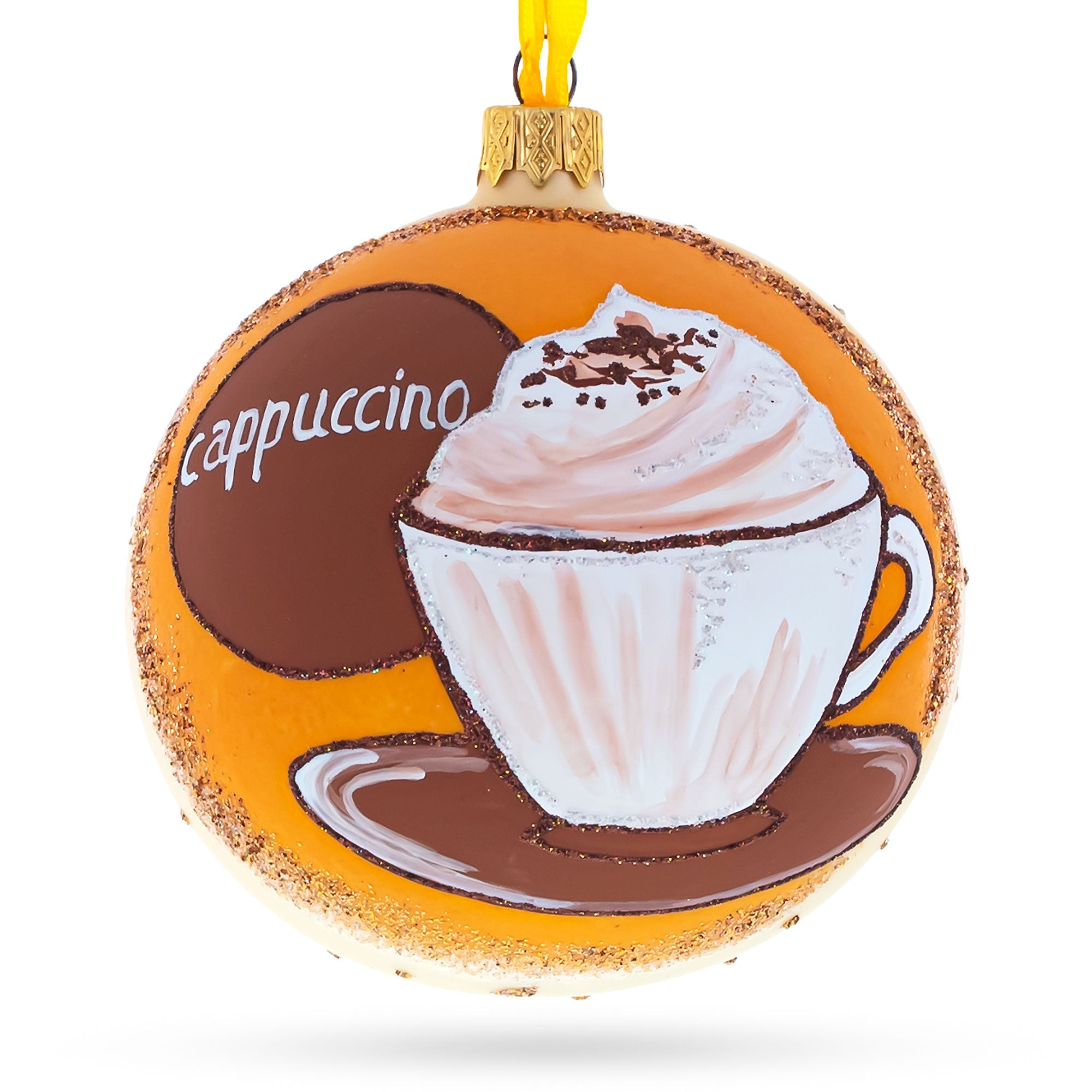 Passionate Cappuccino Lover Glass Ball Christmas Ornament 4 Inches