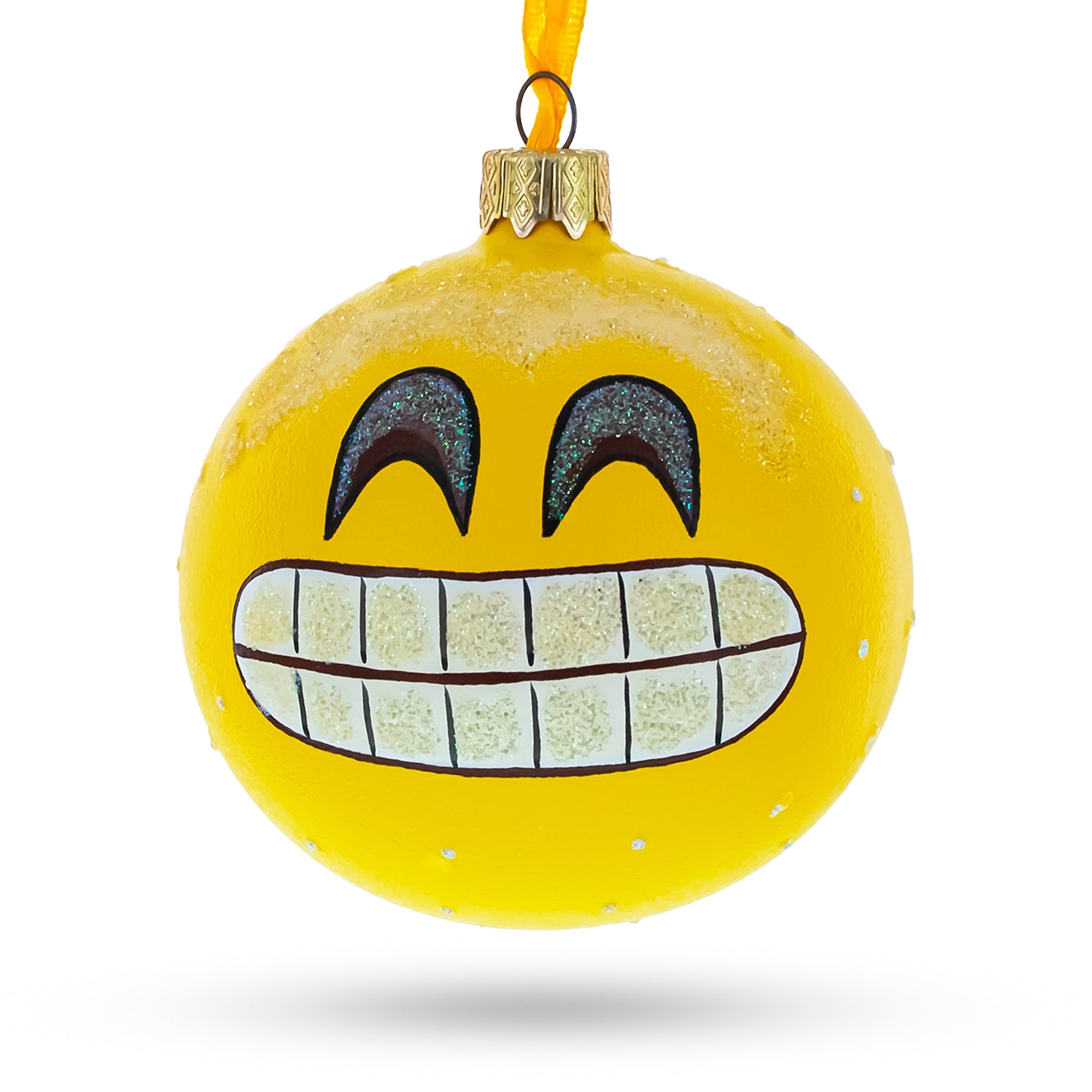 The Grin: Facial Expressions Blown Glass Ball Christmas Ornament 3.25 Inches