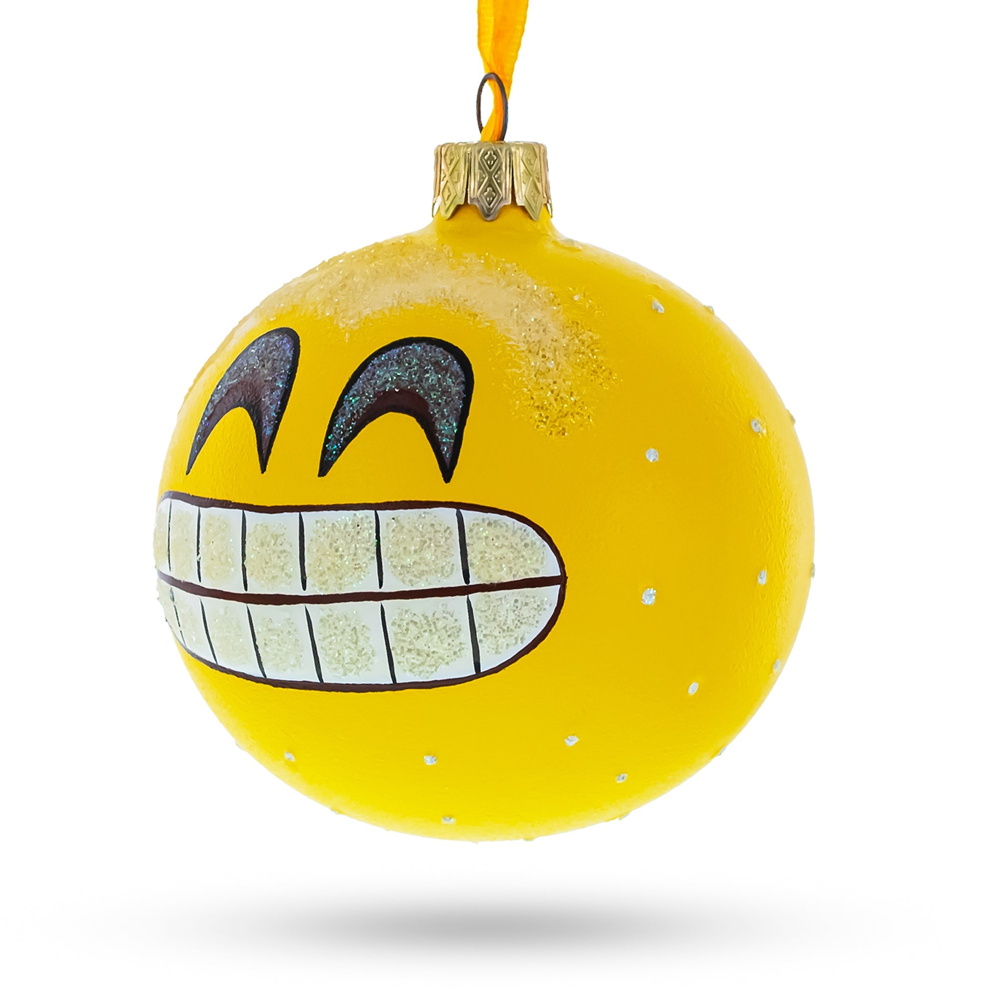 The Grin: Facial Expressions Blown Glass Ball Christmas Ornament 3.25 Inches