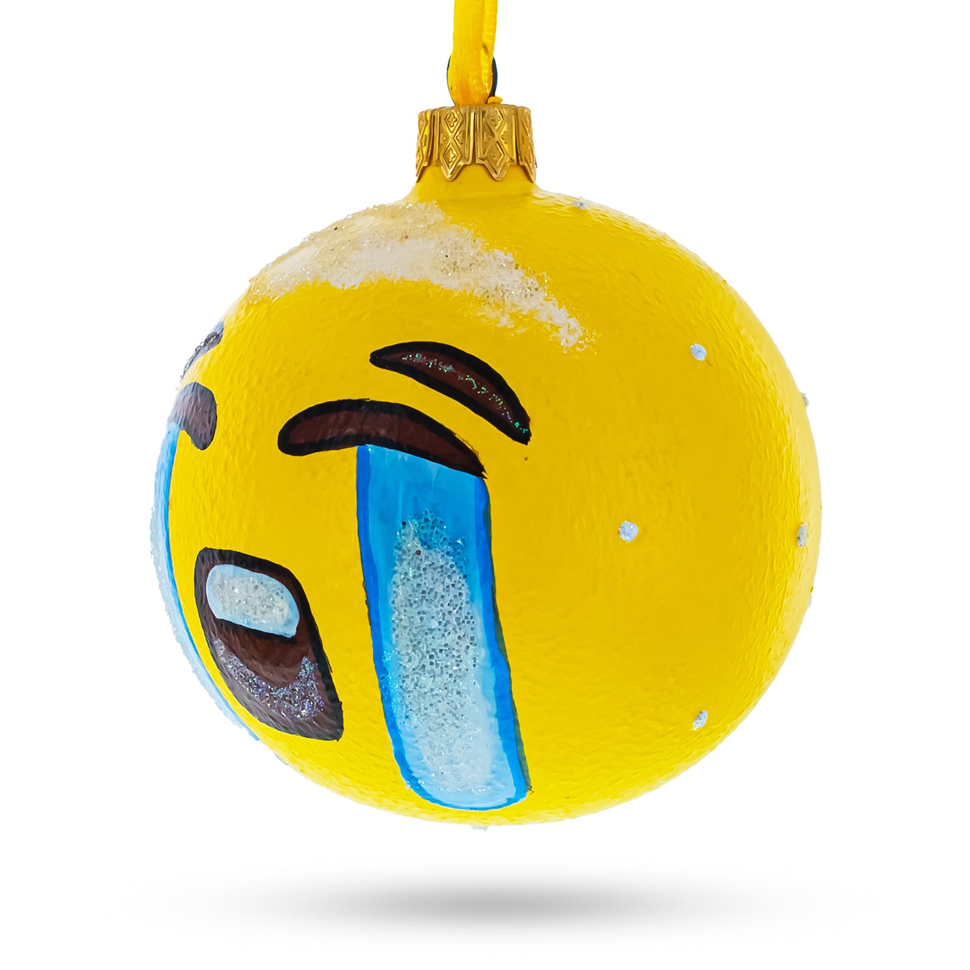 Loudly Crying: Facial Expressions Blown Glass Ball Christmas Ornament 3.25 Inches