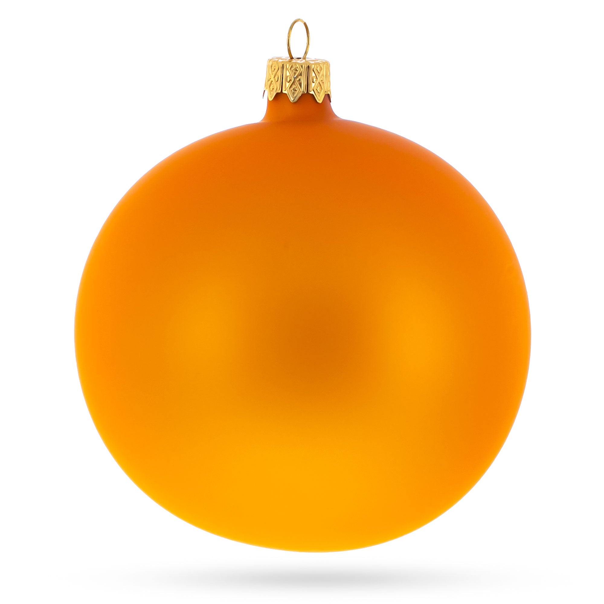 Set Of 4 Orange Matte Glass Ball Christmas Ornaments 4 Inches