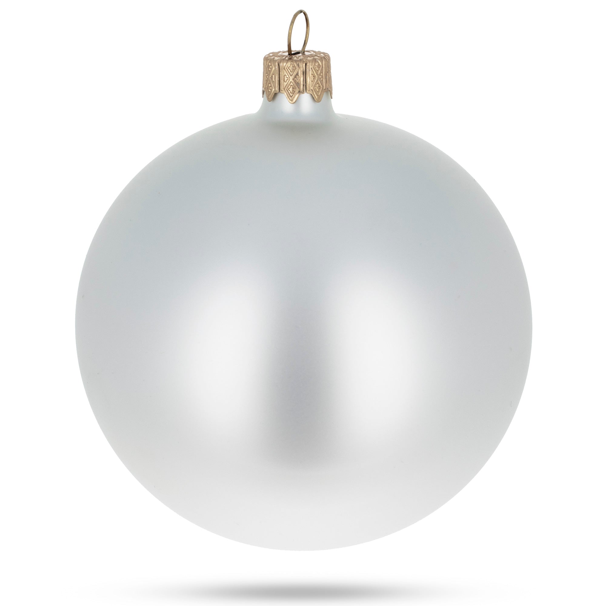 Set Of 4 White Matte Glass Ball Christmas Ornaments 4 Inches