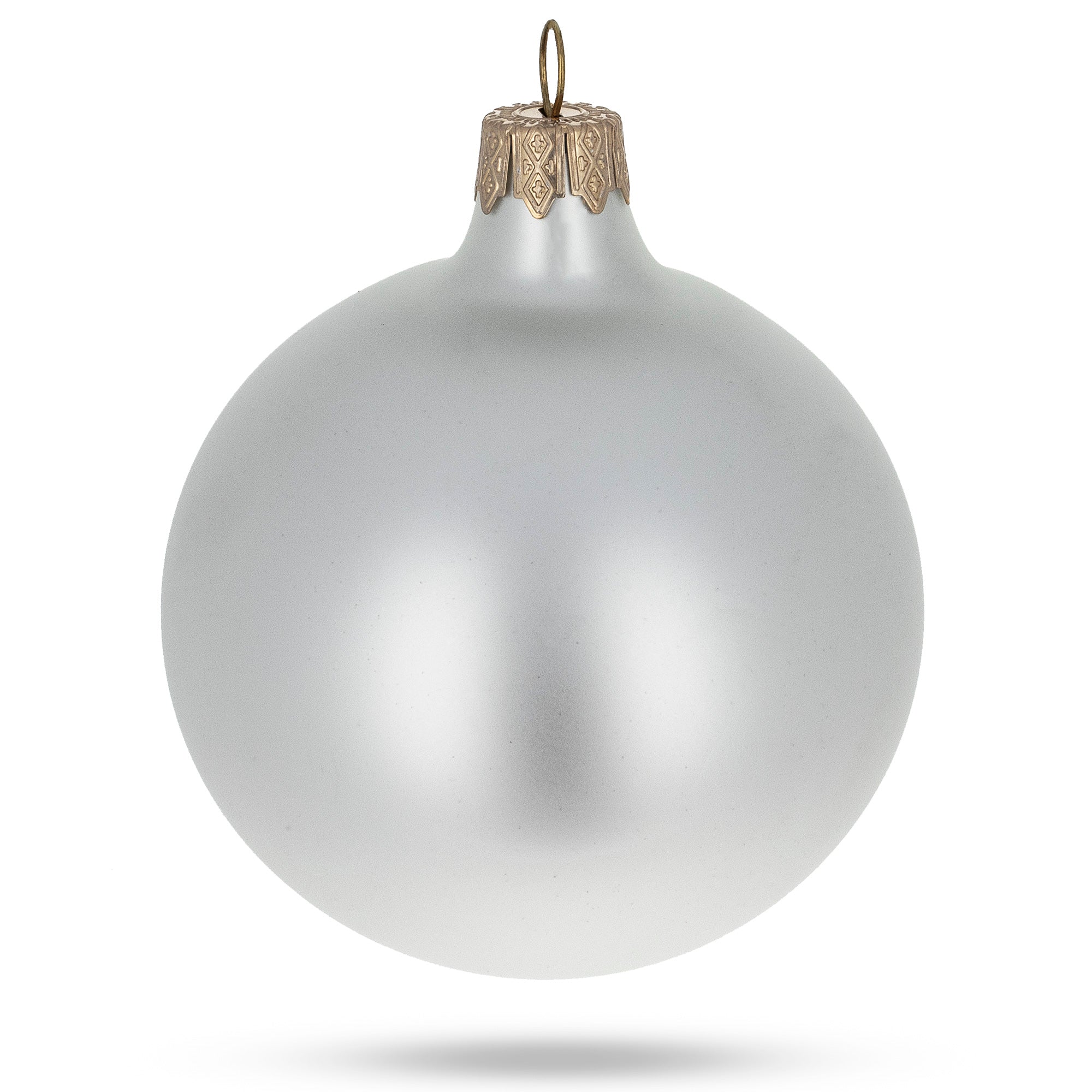 Set Of 6 Matte White Glass Ball Christmas Ornaments 3.25 Inches