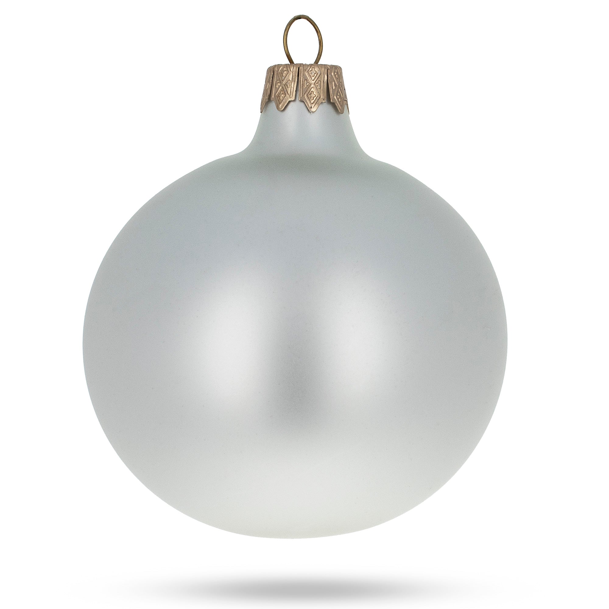 Set Of 6 Matte White Glass Ball Christmas Ornaments 3.25 Inches