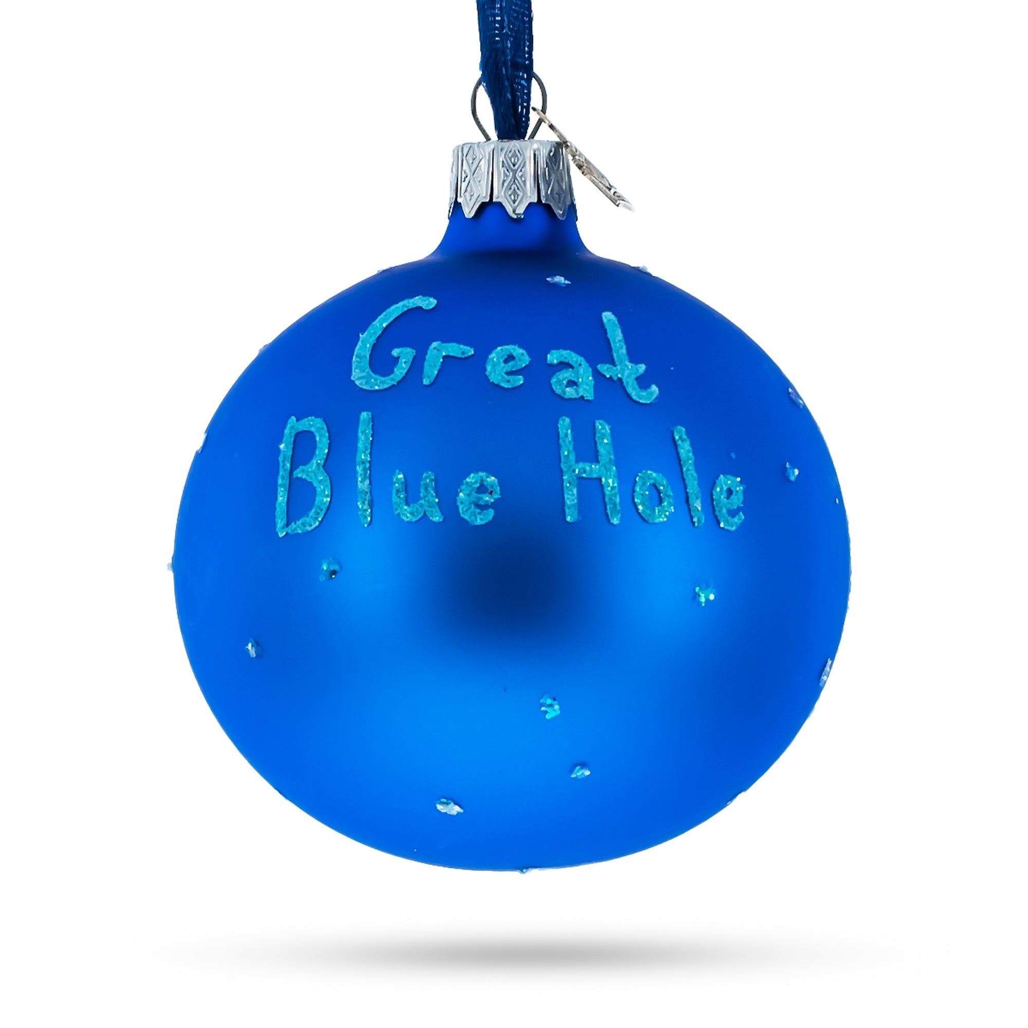 The Great Blue Hole, Belize Glass Ball Christmas Ornament 3.25 Inches