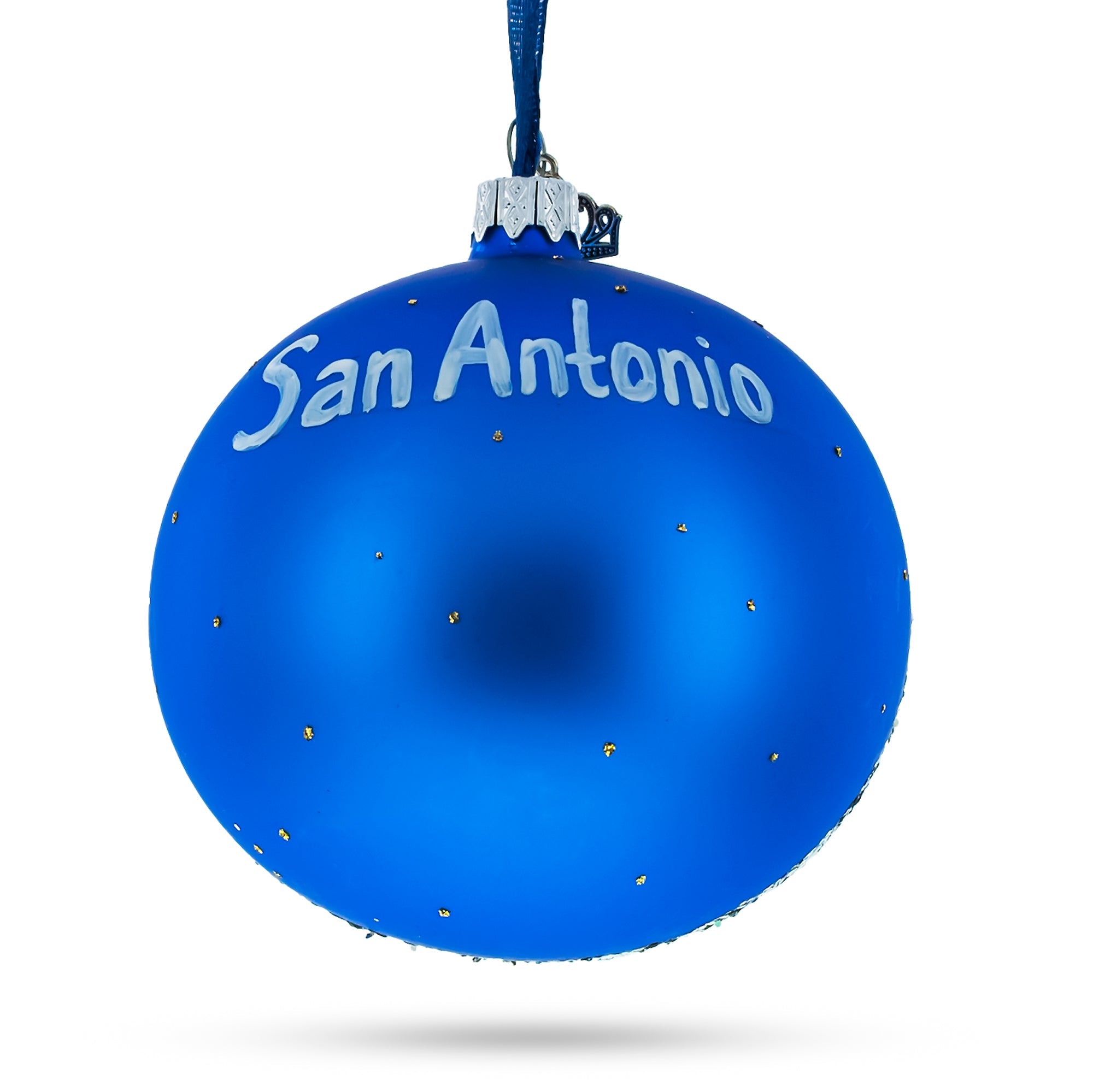 Mission San Jose, San Antonio, Texas Glass Ball Christmas Ornament 4 Inches