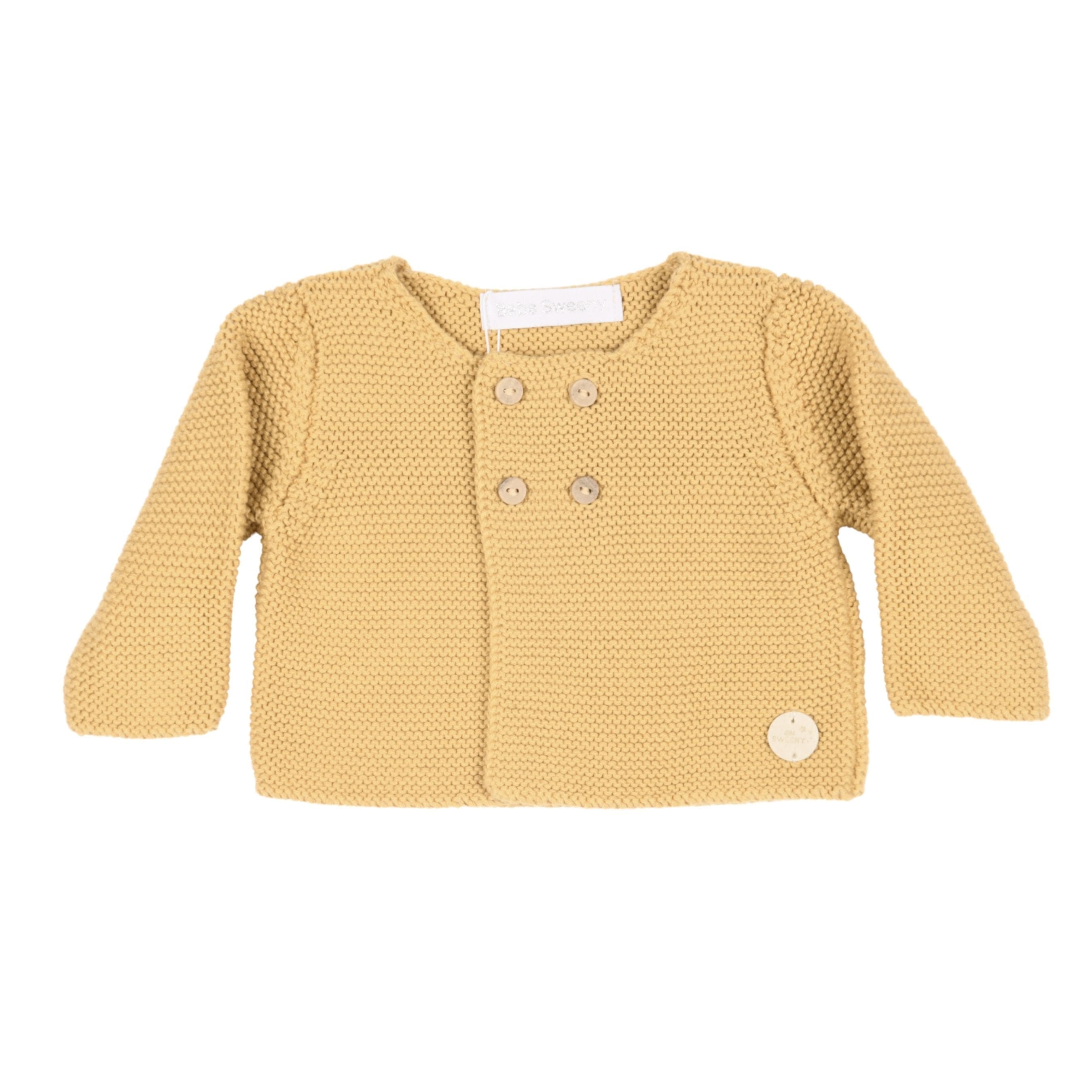 Baby Mustard Yellow Organic Cotton Knit Cardigan