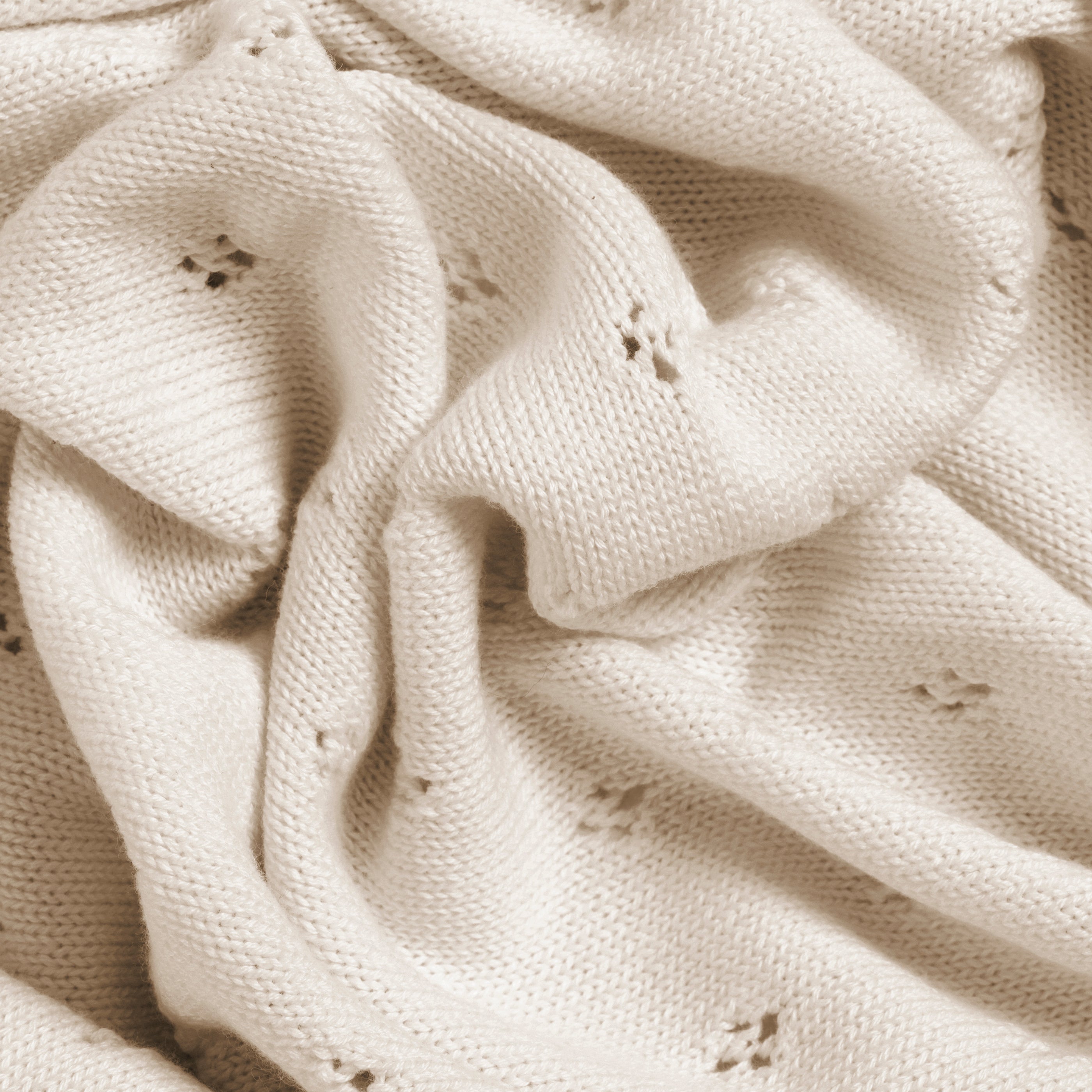 Organic Cotton Pointelle Baby Blanket - Vanilla Natural