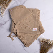 Trefle Organic Cotton Baby Blanket And Bonnet Set