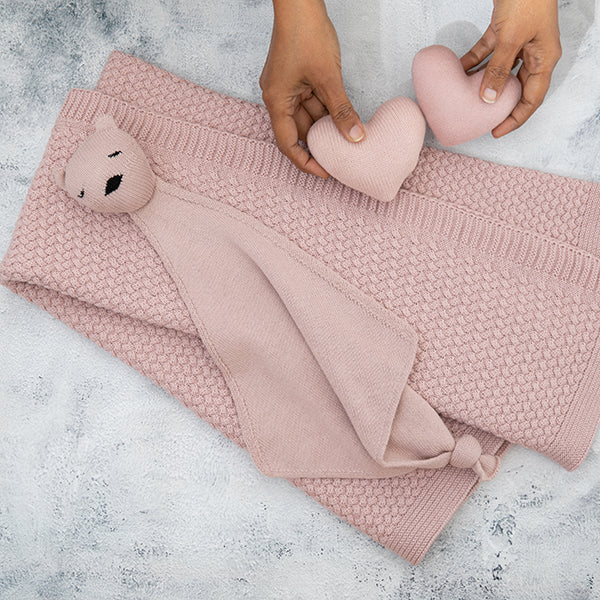 Criss Cross Organic Cotton Baby Blanket And Lovie Set