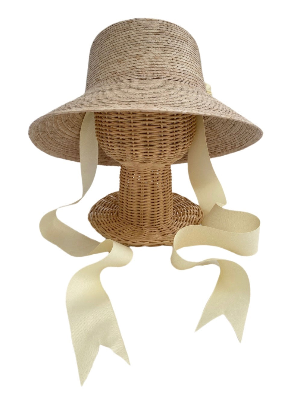 Clematis Bucket Hat - Ivory Grosgrain Ribbon