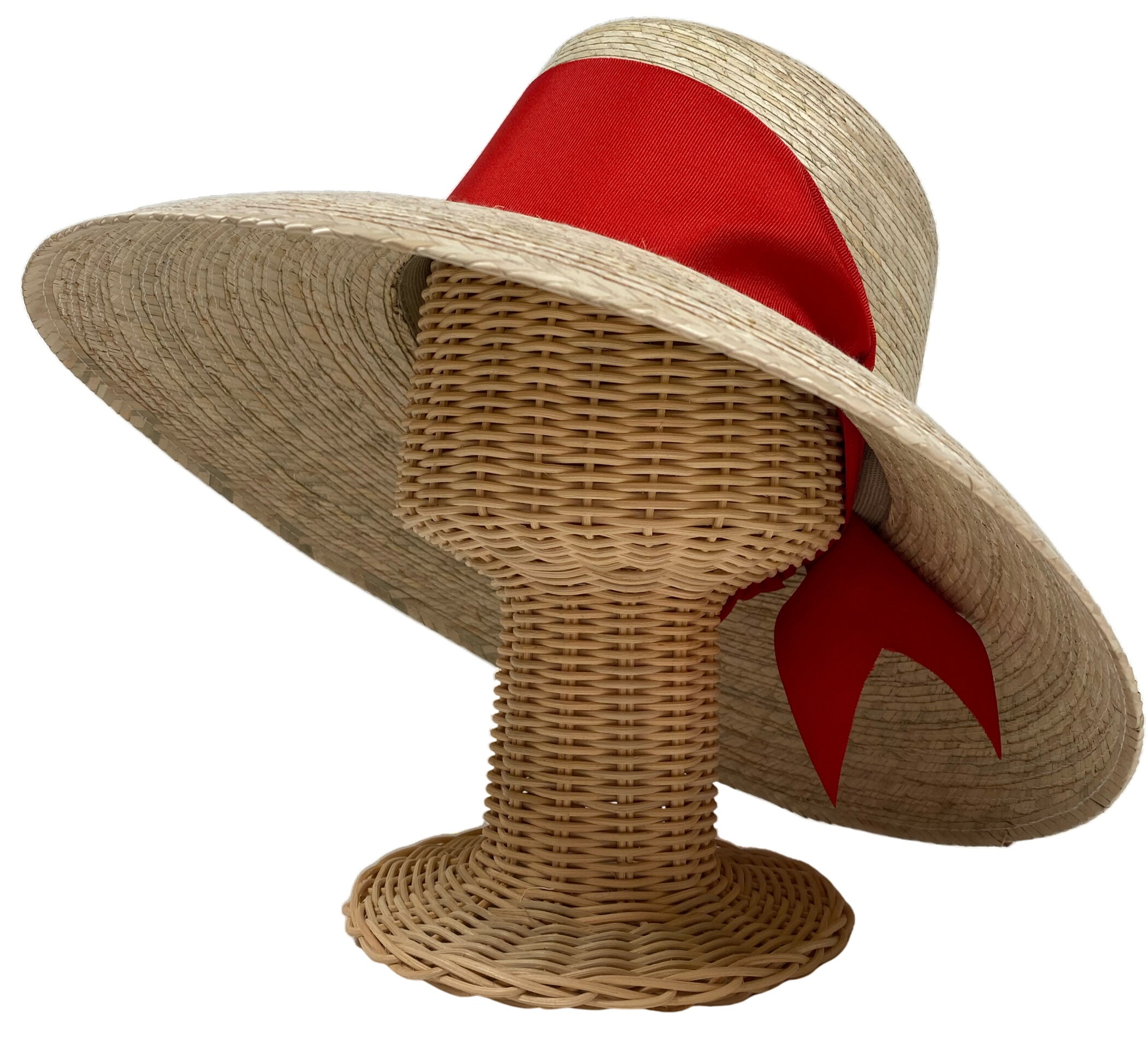 Wildflower Sun Hat - Red Wide & Short Grosgrain Ribbon