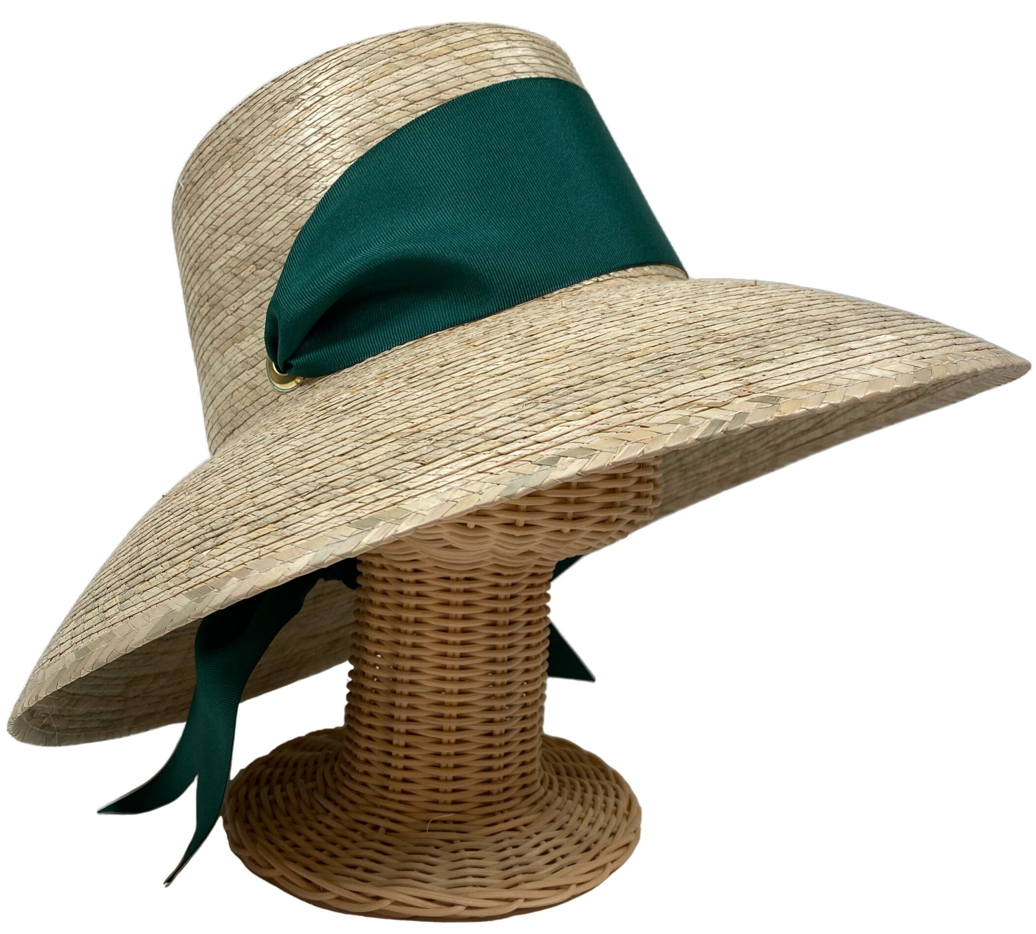 Wildflower Sun Hat - Masters Green Wide & Short Grosgrain Ribbon