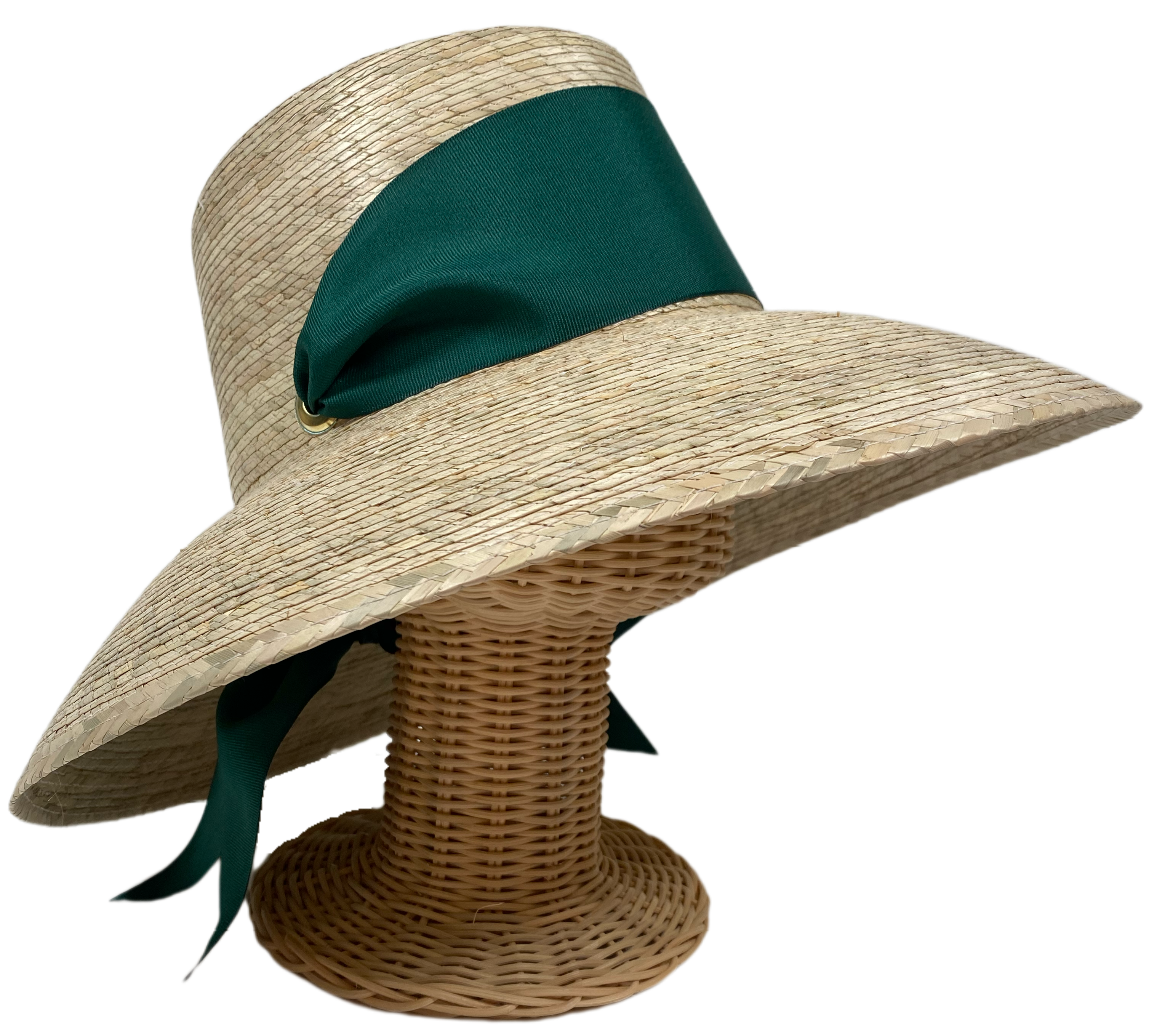 Wildflower Sun Hat - Masters Green Wide & Short Grosgrain Ribbon