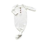 Knotted Baby Gown - White