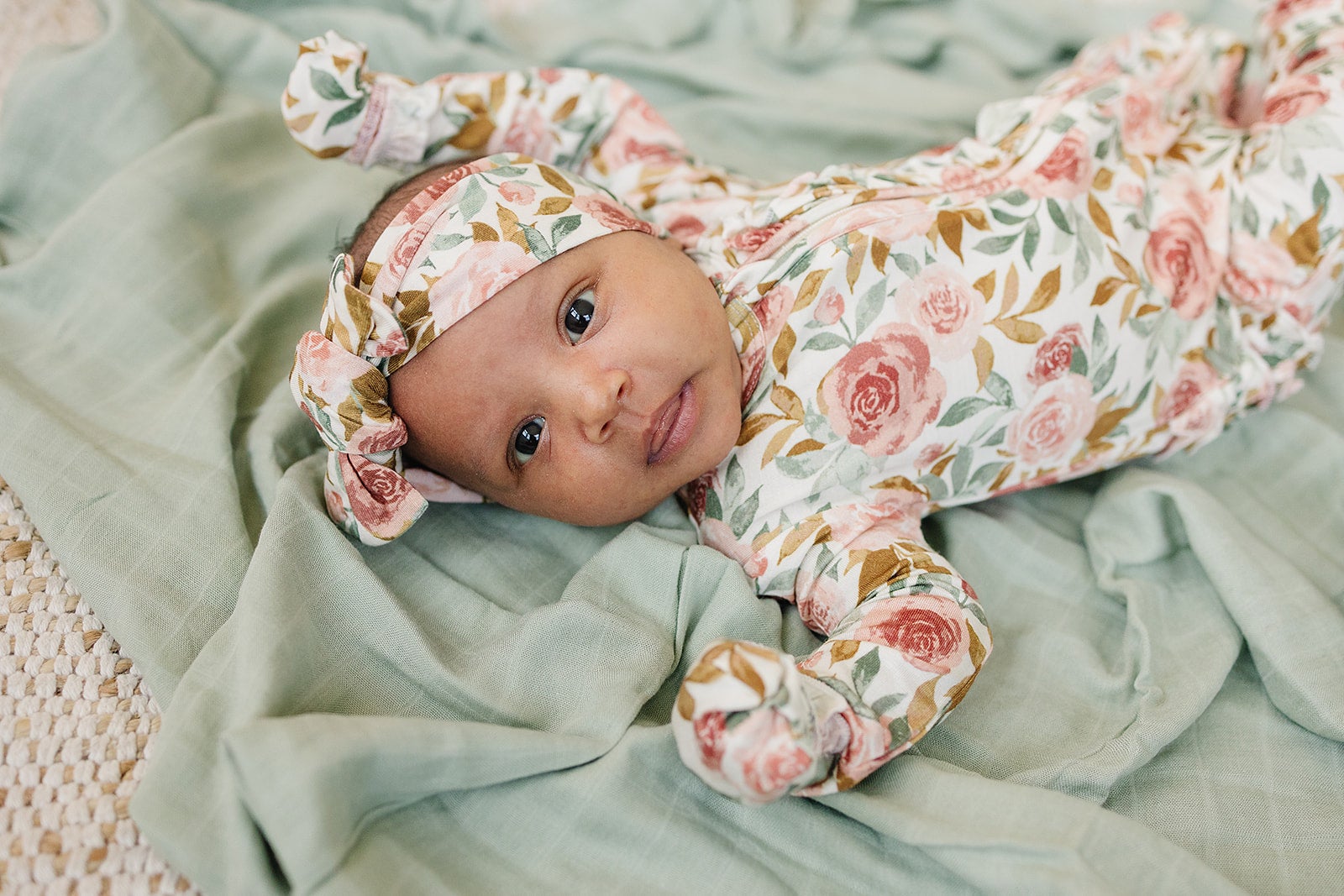 Knotted Headband - Dusty Pink Floral