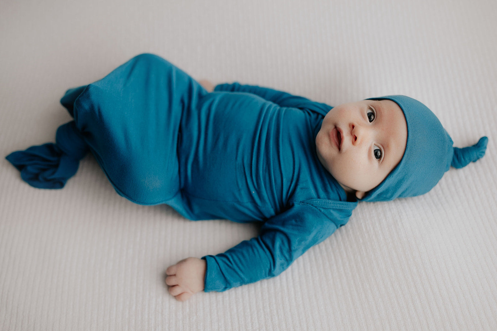 Blue Knotted Newborn Baby Gown