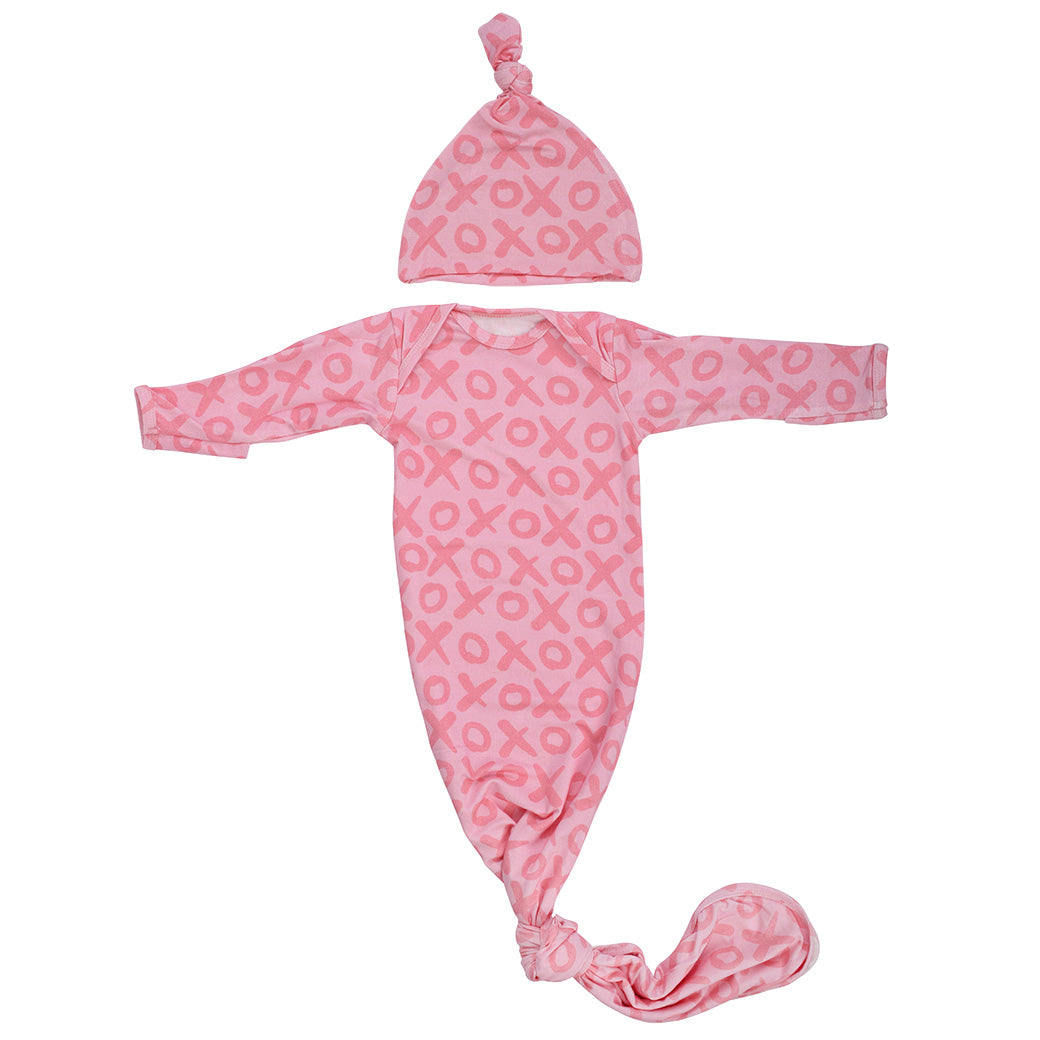 Xoxo Love Valentine's Day Knotted Newborn Baby Gown