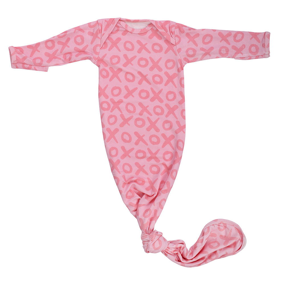 Xoxo Love Valentine's Day Knotted Newborn Baby Gown