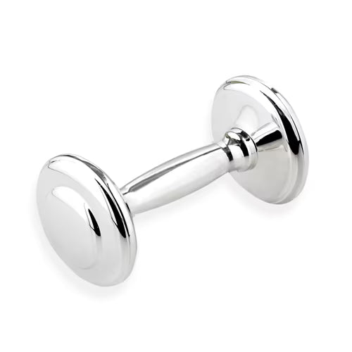 Krysaliis Sterling Silver Dumbbell Baby Rattle