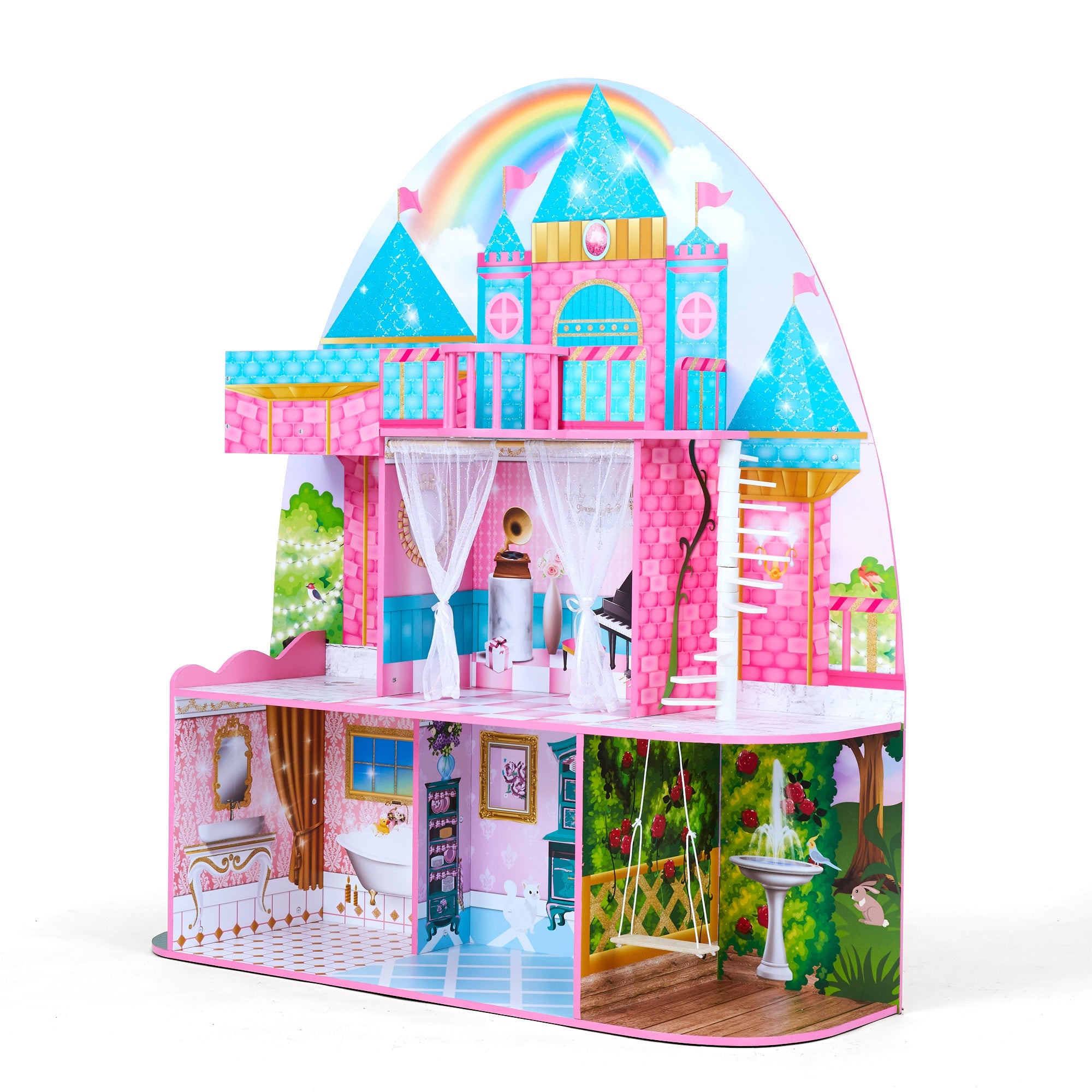 Olivia's Little World Furnished Castle Dollhouse For 12" Dolls, Multicolor