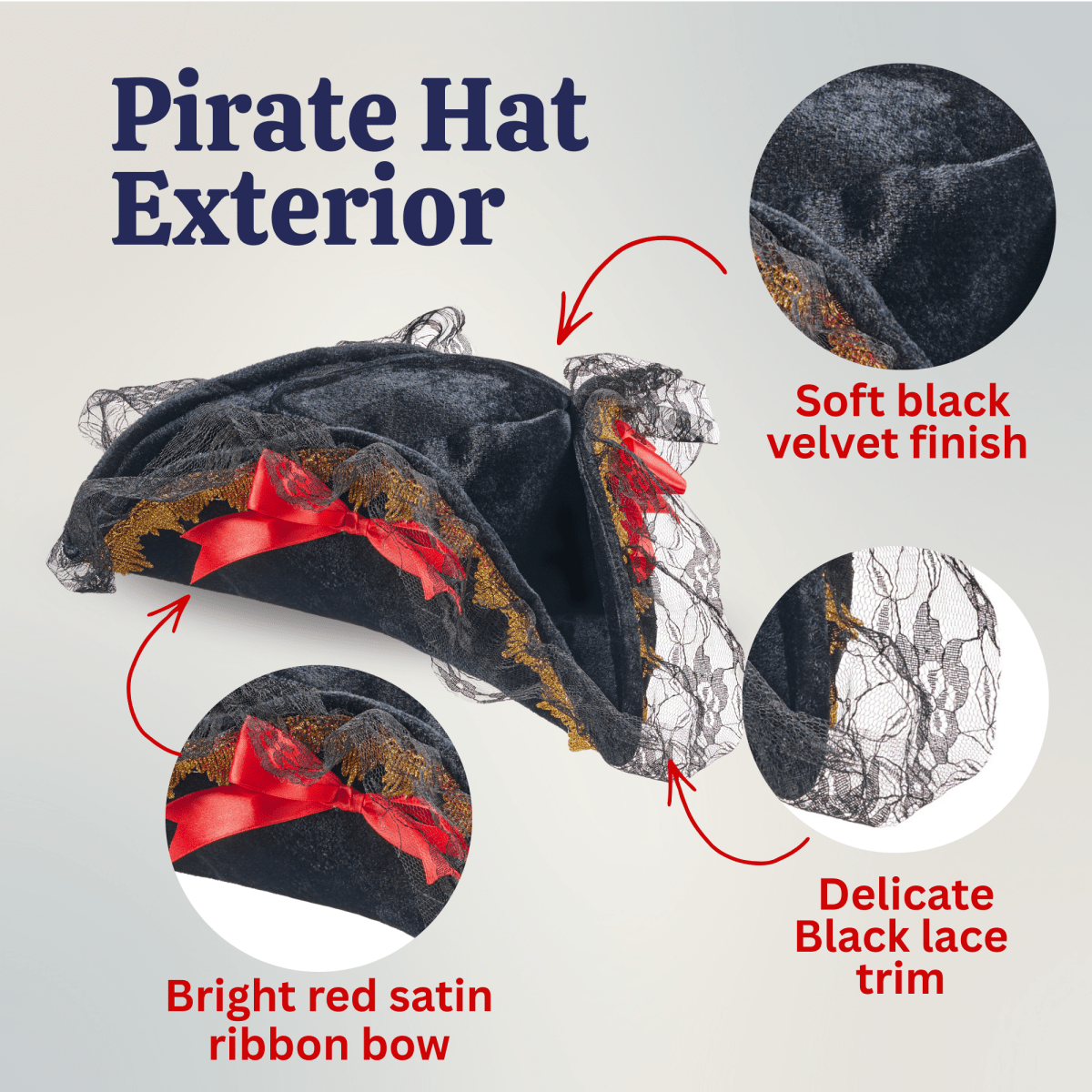 Lace Pirate Hat - Adults