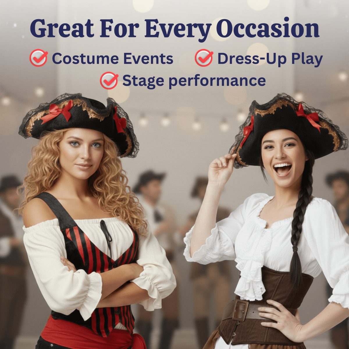 Lace Pirate Hat - Adults