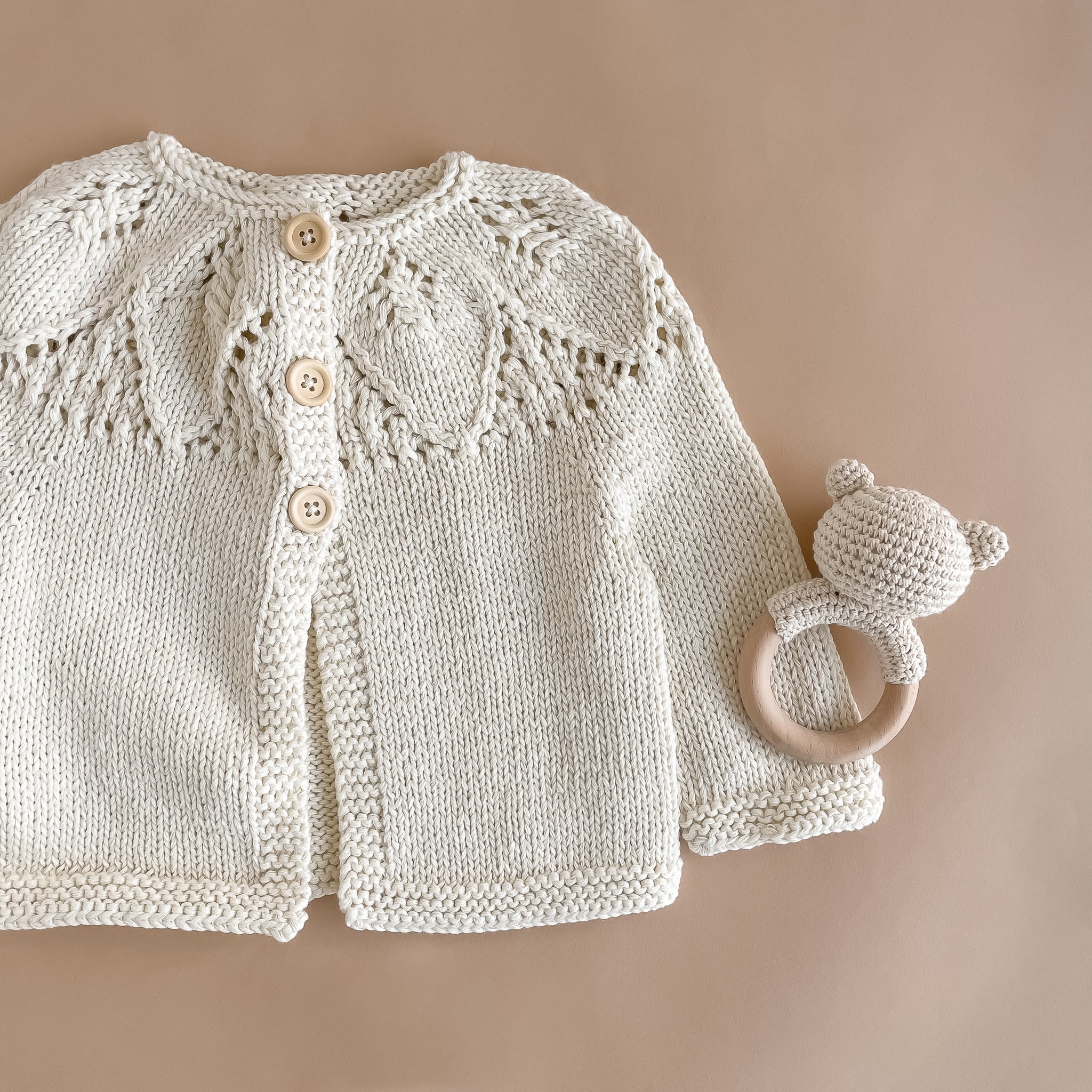 Cotton Lace Cardigan, Cream