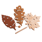 Montessori Wooden Lacing Toy — Leaf Set Of 3