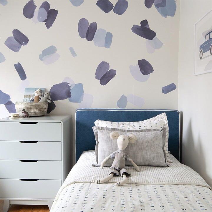 Large Indigo Brush Stroke Wall Decals