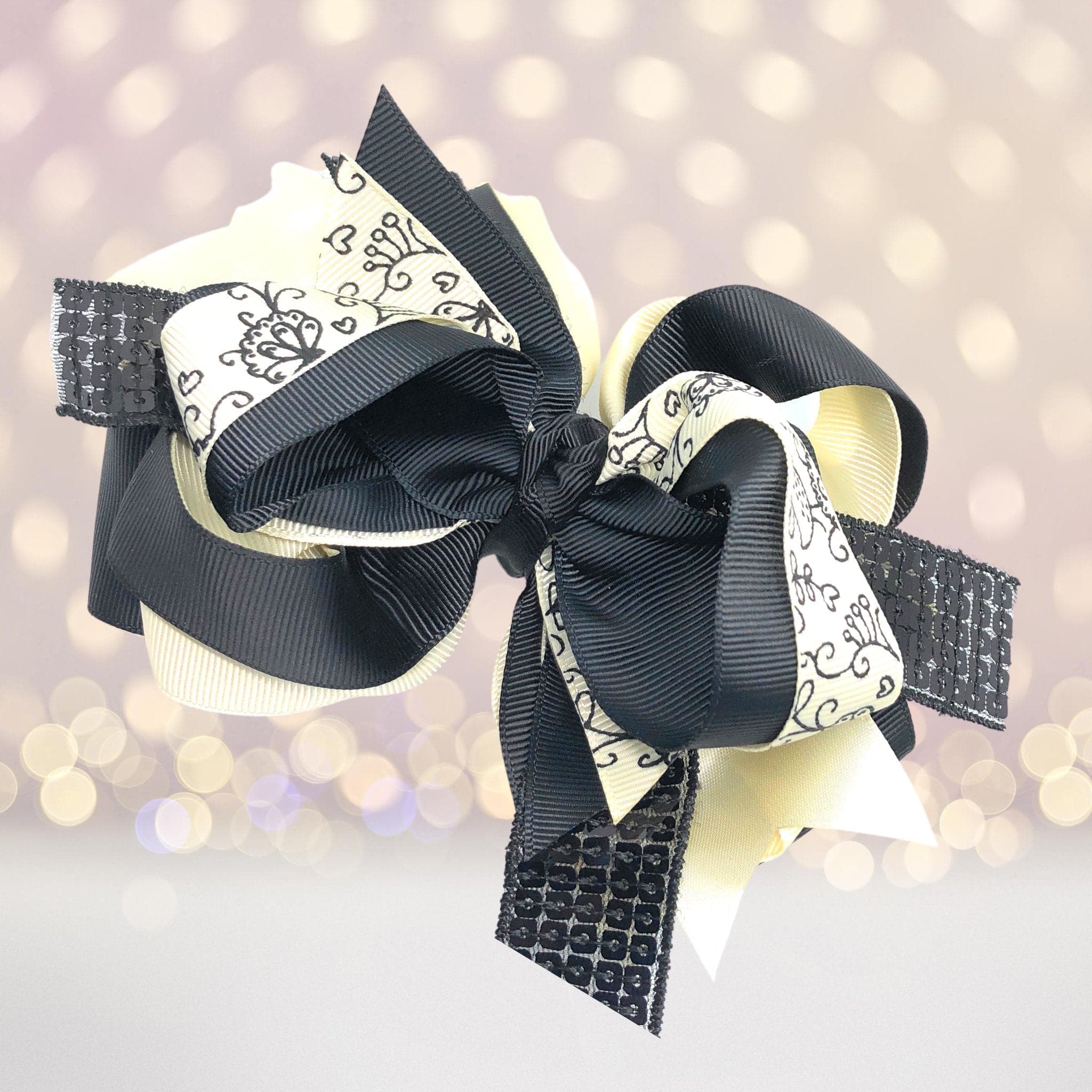 Large Sequin Boutique Hair Bow
