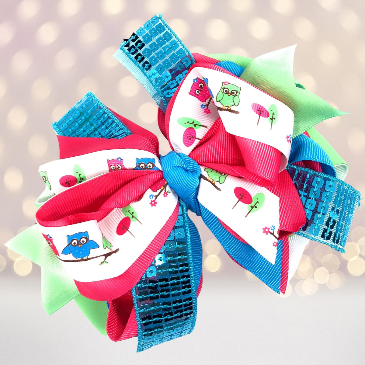 Large Sequin Boutique Hair Bow